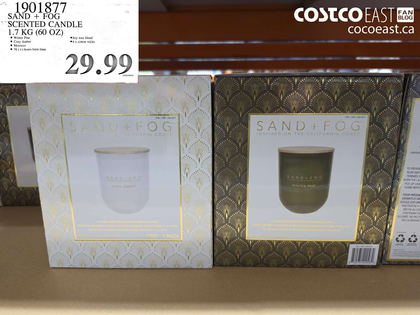 1901877 SAND + FOG SCENTED CANDLE 1.7 KG (60 OZ) $29.99