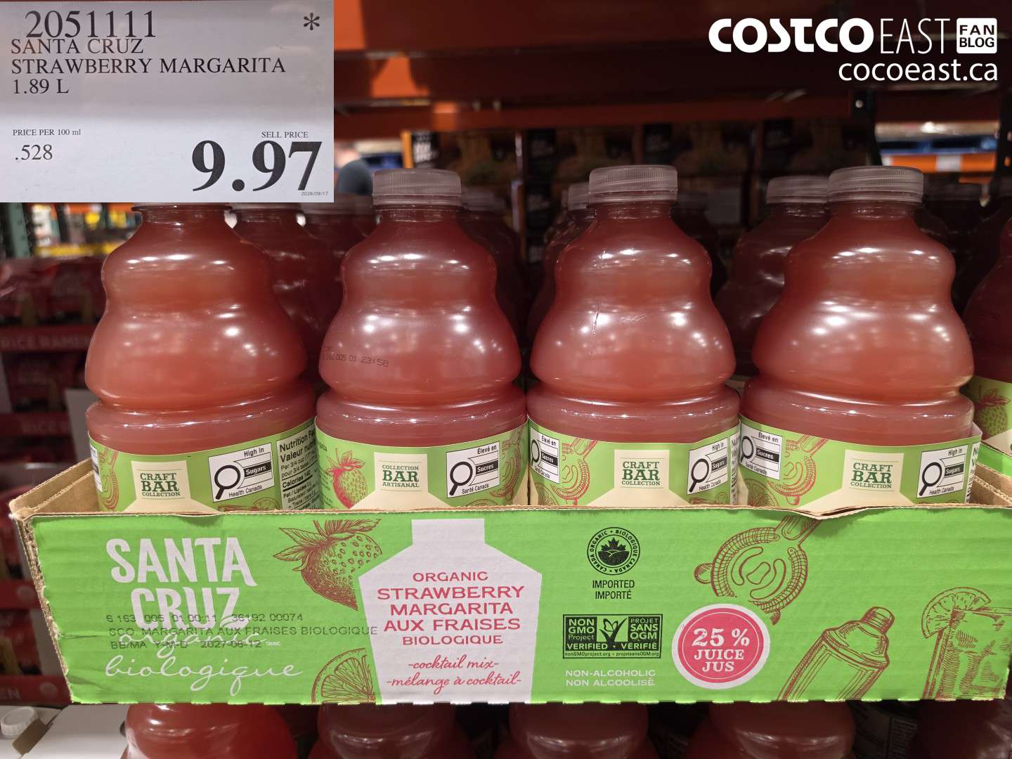 2051111 SANTA CRUZ STRAWBERRY MARGARITA 1.89 L $9.97