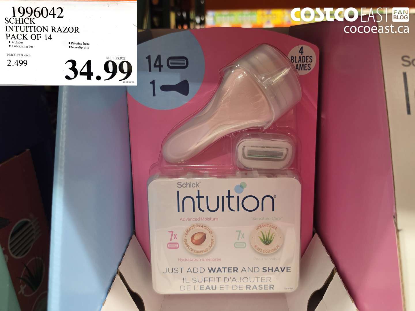 1996042 SCHICK INTUITION RAZOR PACK OF 14 $34.99
