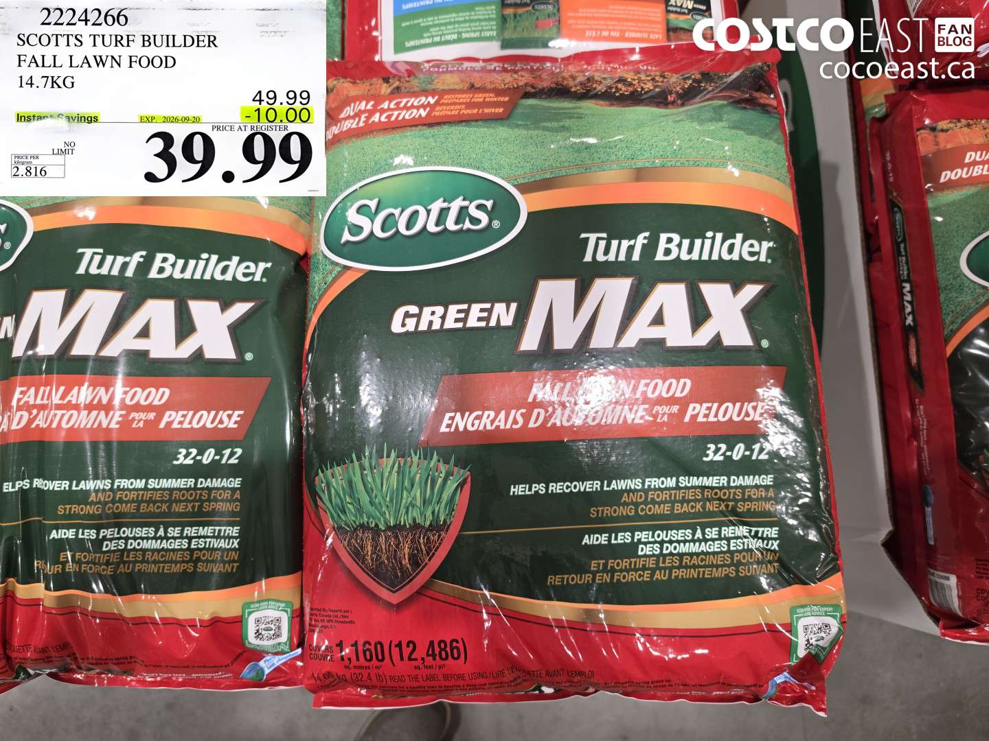 2224266 SCOTTS TURF BUILDER FALL LAWN FOOD 14.7KG ($10.00 INSTANT SAVINGS EXPIRES ON 2026-09-20) $39.99