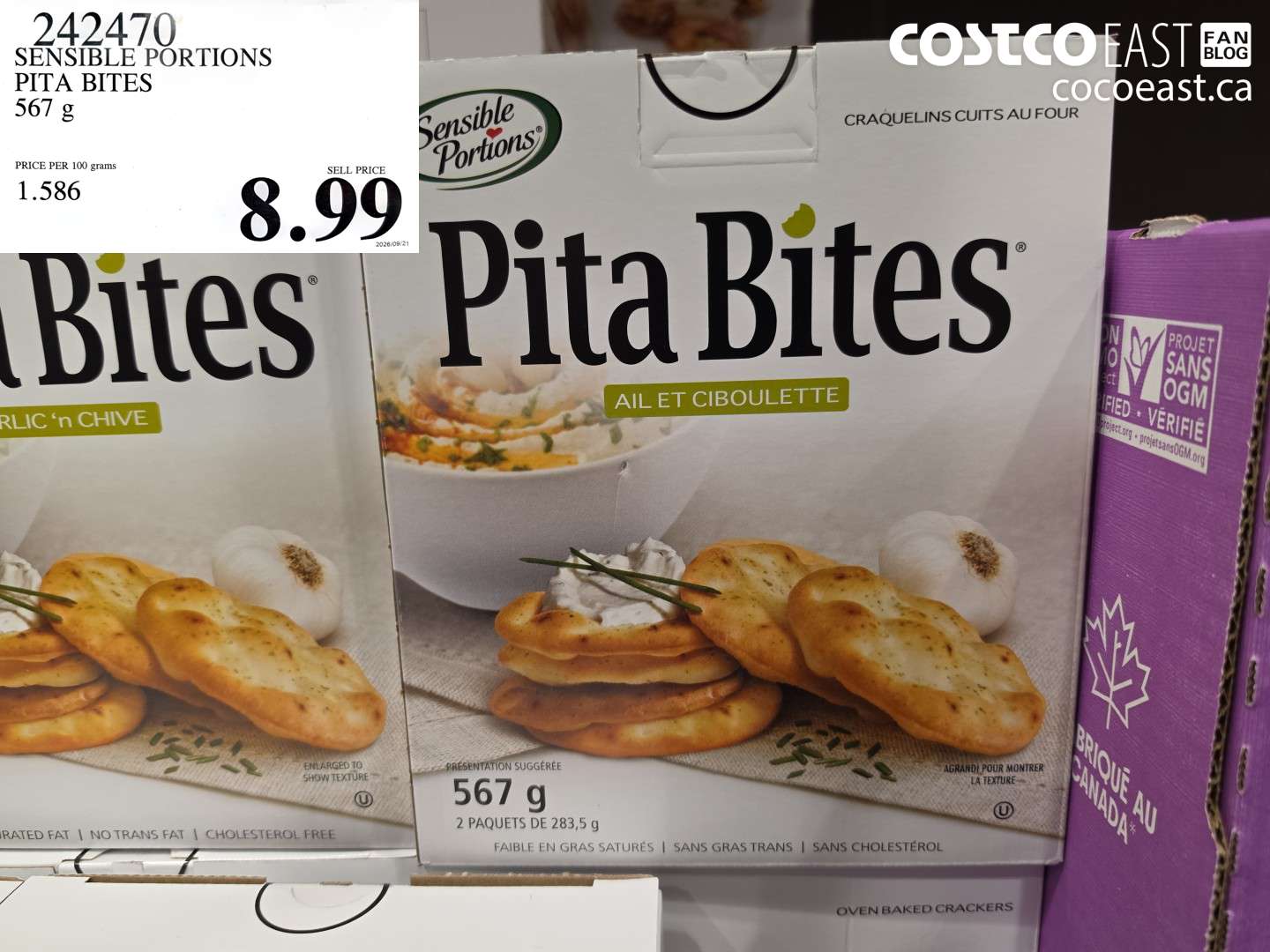 242470 SENSIBLE PORTIONS PITA BITES 567 G $8.99