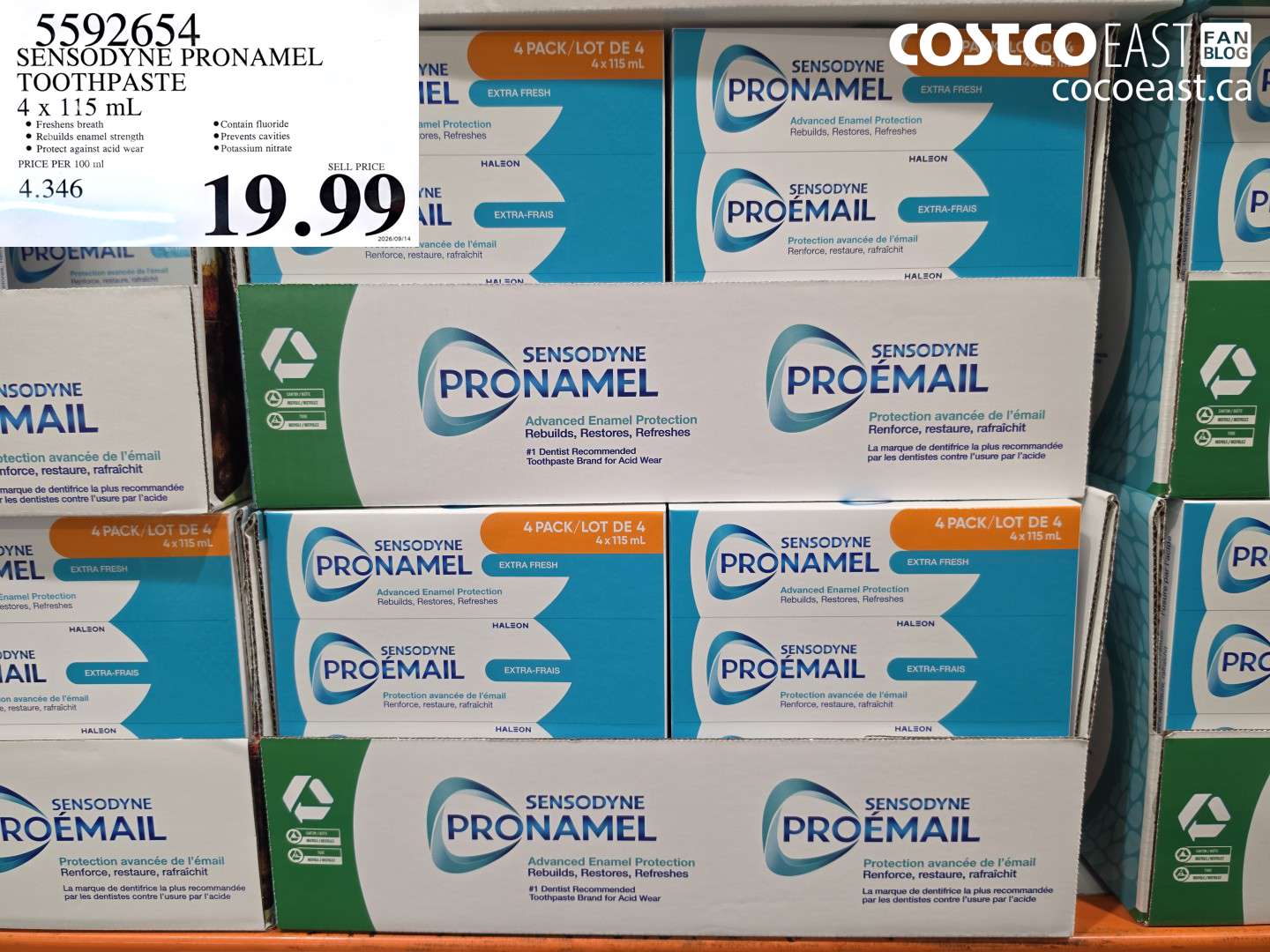 5592654 SENSODYNE PRONAMEL TOOTHPASTE 4 X 115 ML $19.99