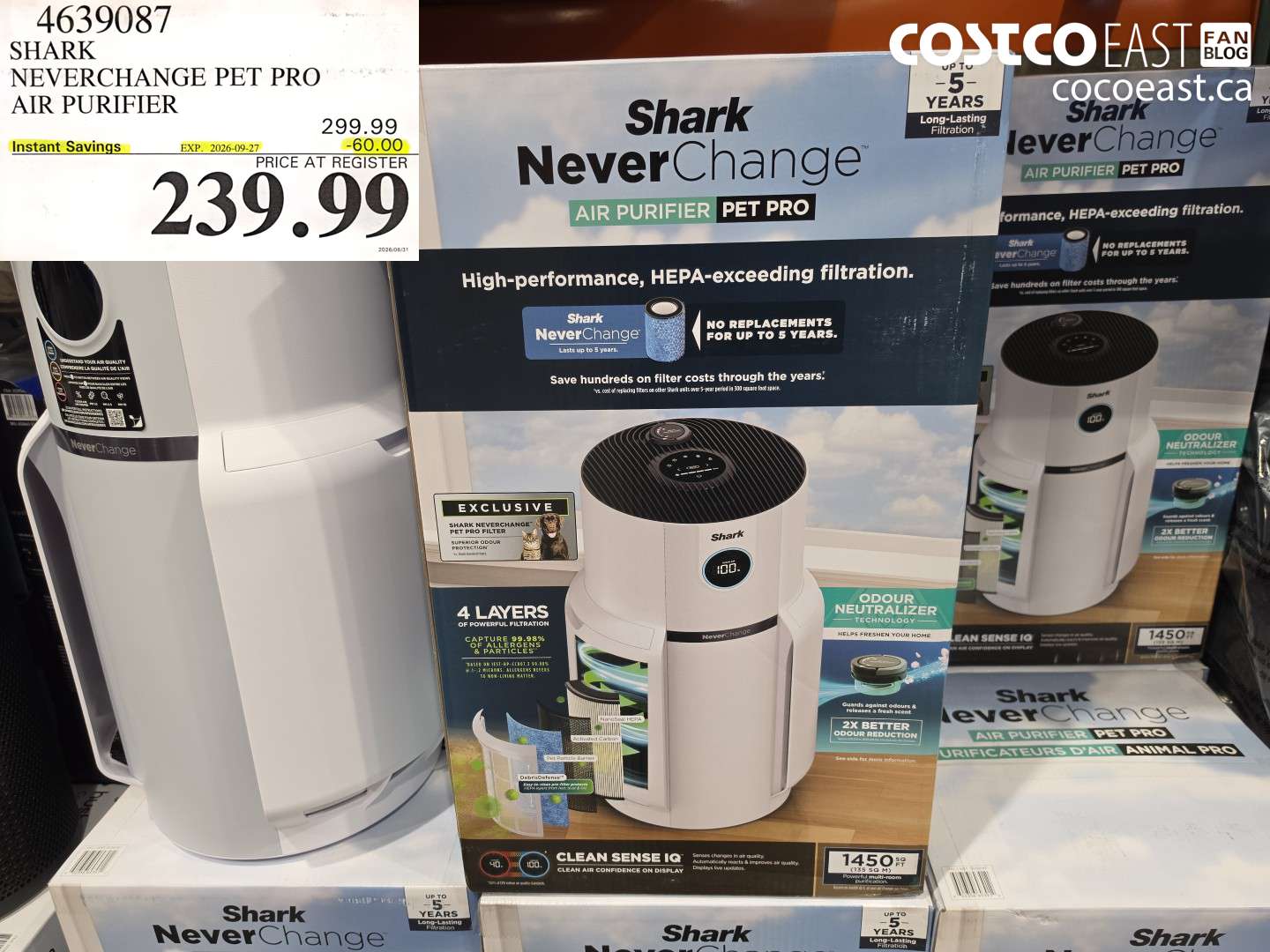 4639087 SHARK NEVERCHANGE PET PRO AIR PURIFIER ($60.00 INSTANT SAVINGS EXPIRES ON 2026-09-27) $239.99