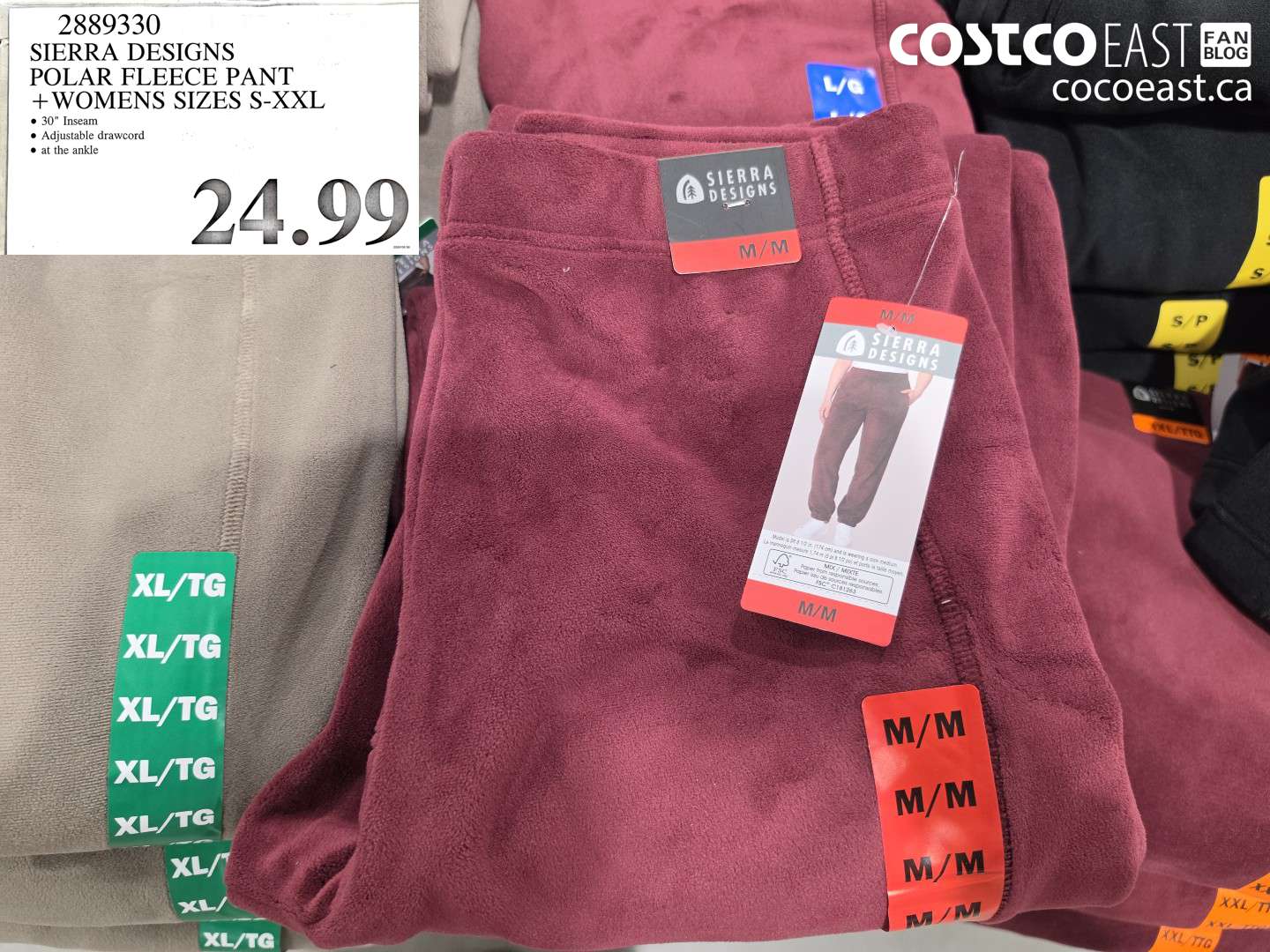 2889330 SIERRA DESIGNS POLAR FLEECE PANT WOMENS SIZES S-XXL $24.99