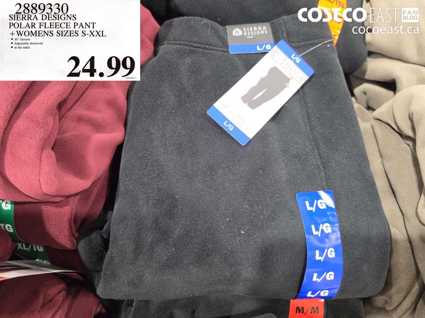 2889330 SIERRA DESIGNS POLAR FLEECE PANT WOMENS SIZES S-XXL $24.99