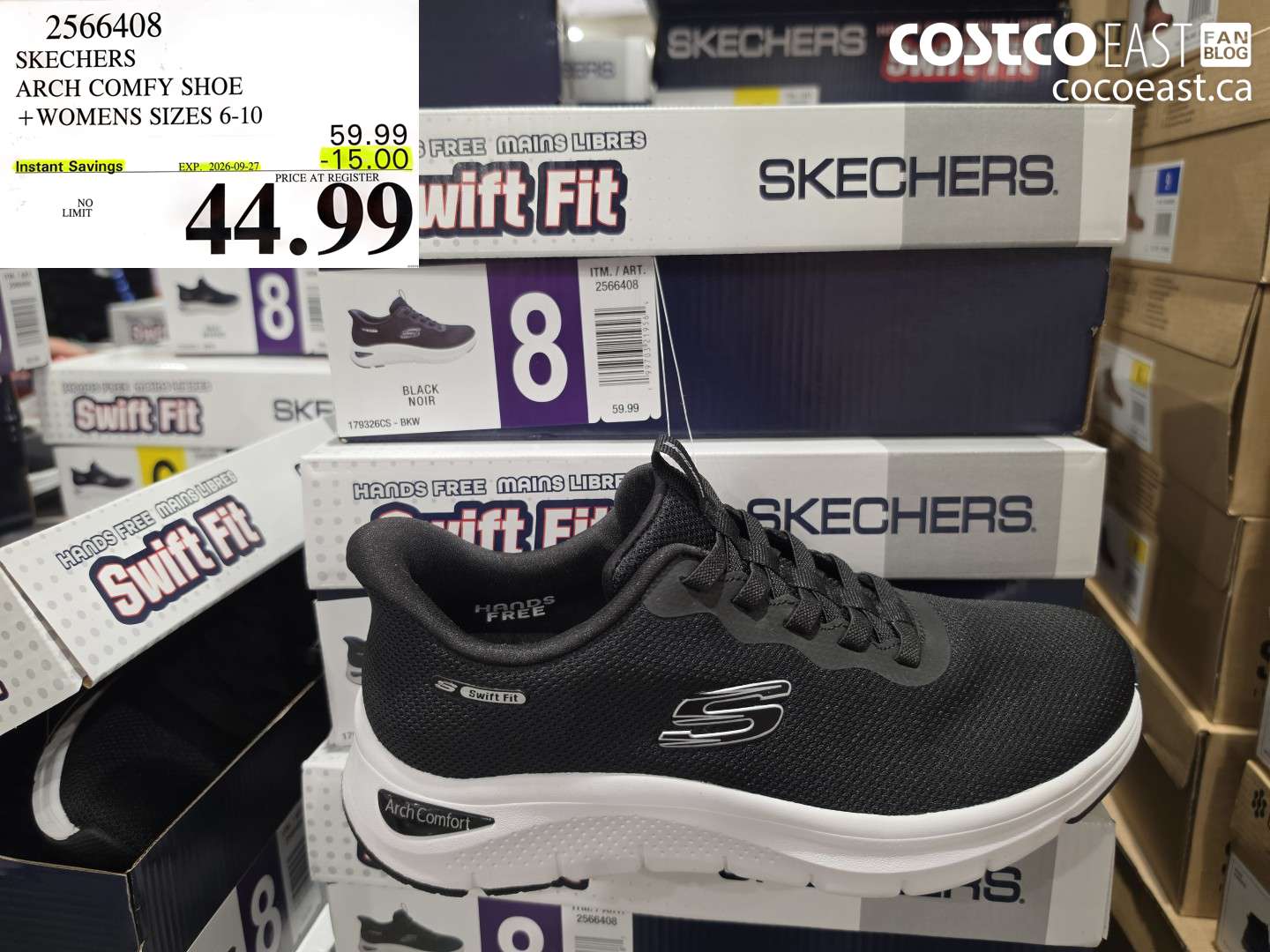 2566408 SKECHERS ARCH COMFY SHOE WOMENS SIZES 6-10 ($15.00 INSTANT SAVINGS EXPIRES ON 2026-09-27) $44.99