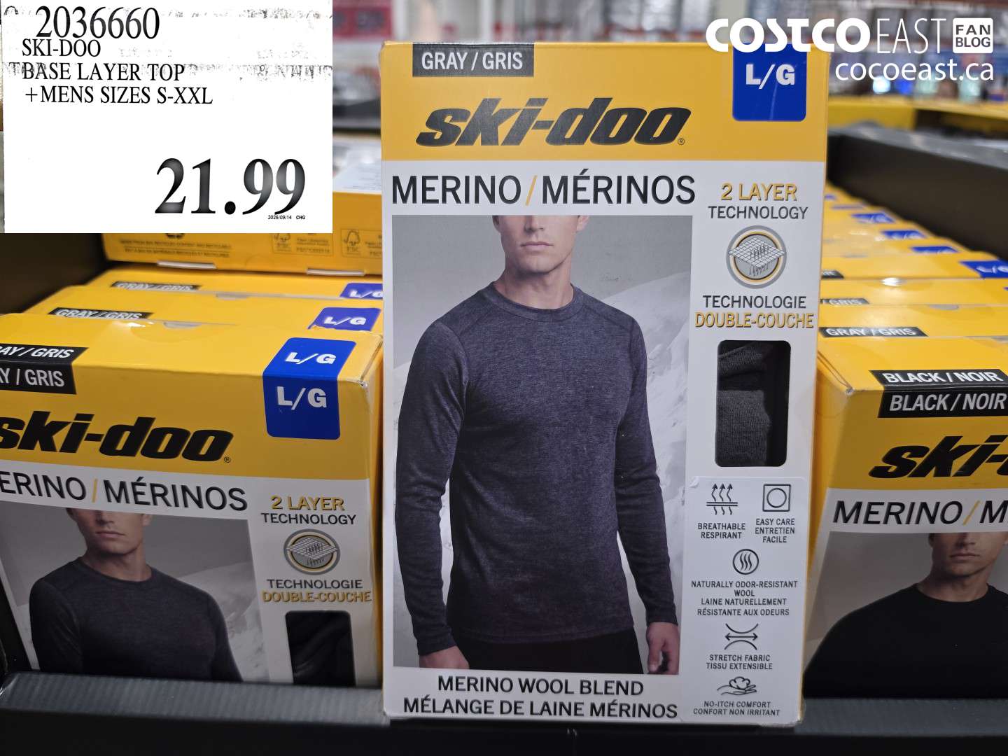 2036660 SKI-DOO BASE LAYER TOP MENS SIZES S-XXL $21.99
