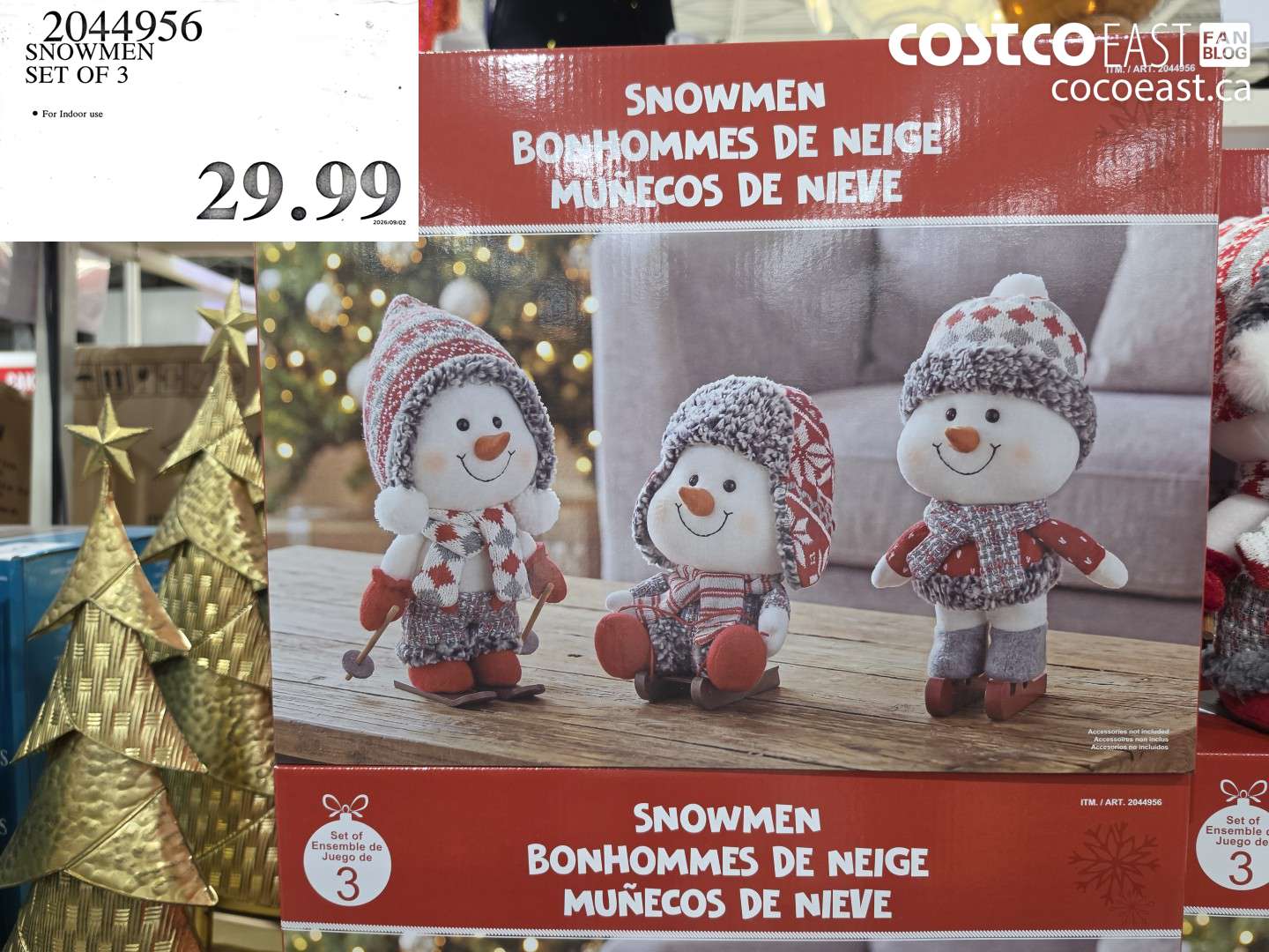 2044956 SNOWMEN SET OF 3 $29.99