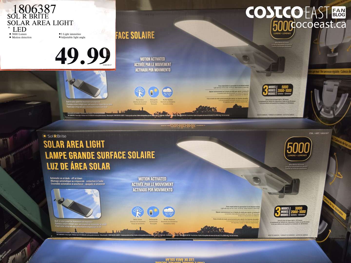 1806387 SOL R BRITE SOLAR AREA LIGHT LED $49.99