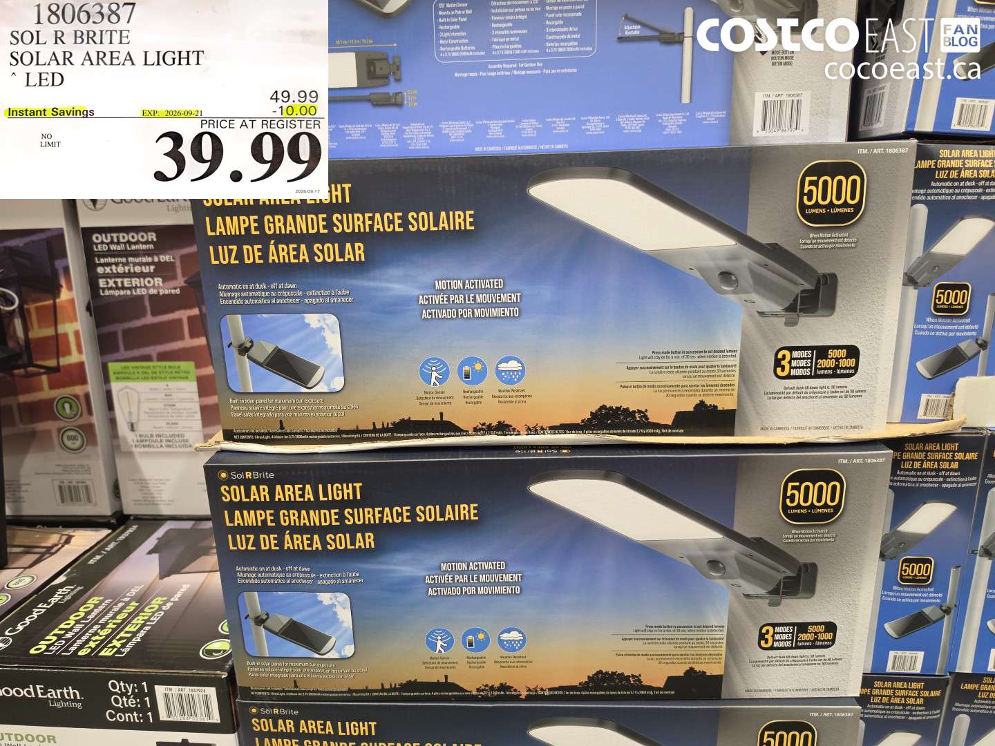 1806387 SOL R BRITE SOLAR AREA LIGHT LED ($10.00 INSTANT SAVINGS EXPIRES ON 2026-09-21) $39.99