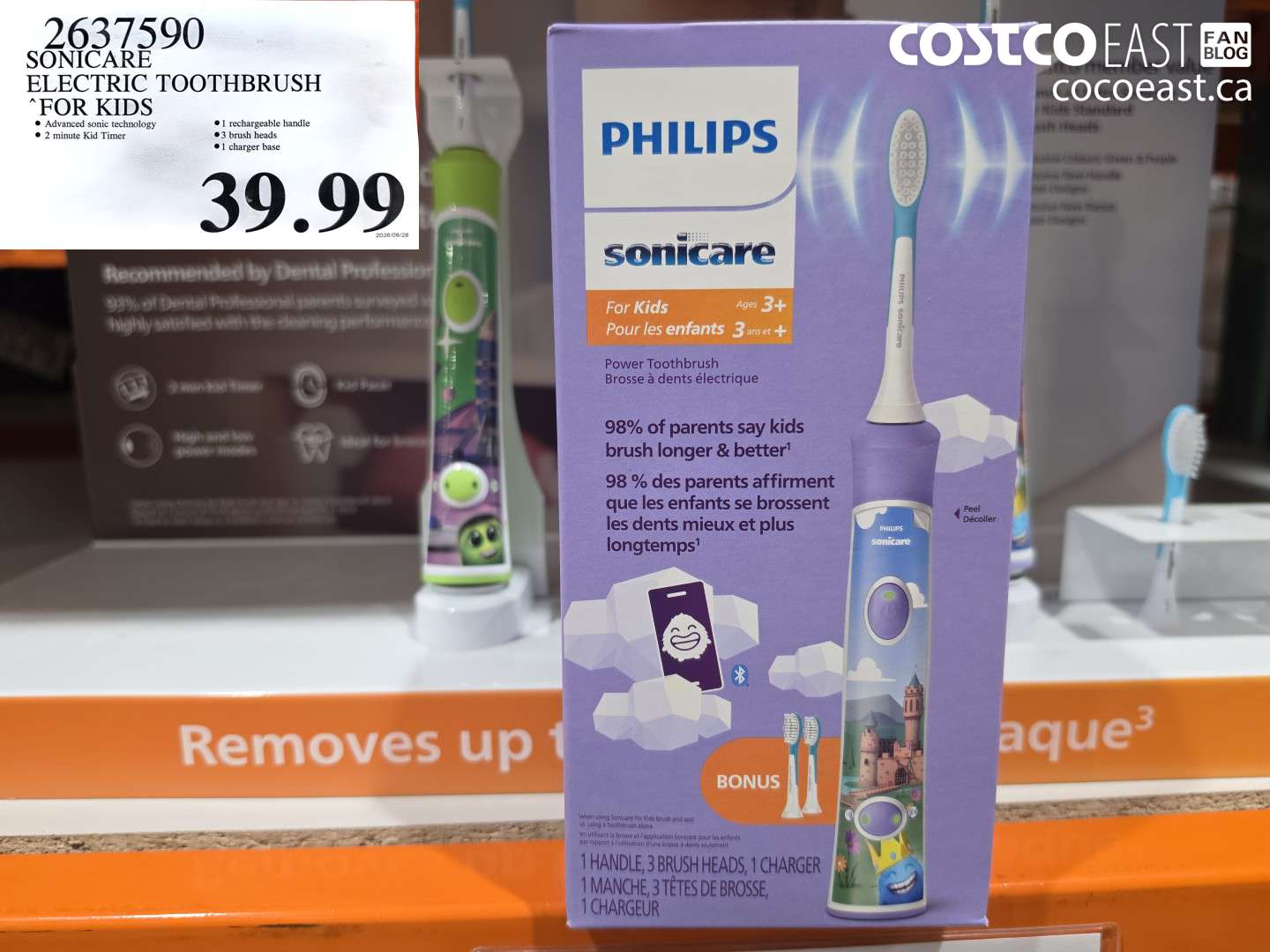 2637590 SONICARE ELECTRIC TOOTHBRUSH FOR KIDS $39.99