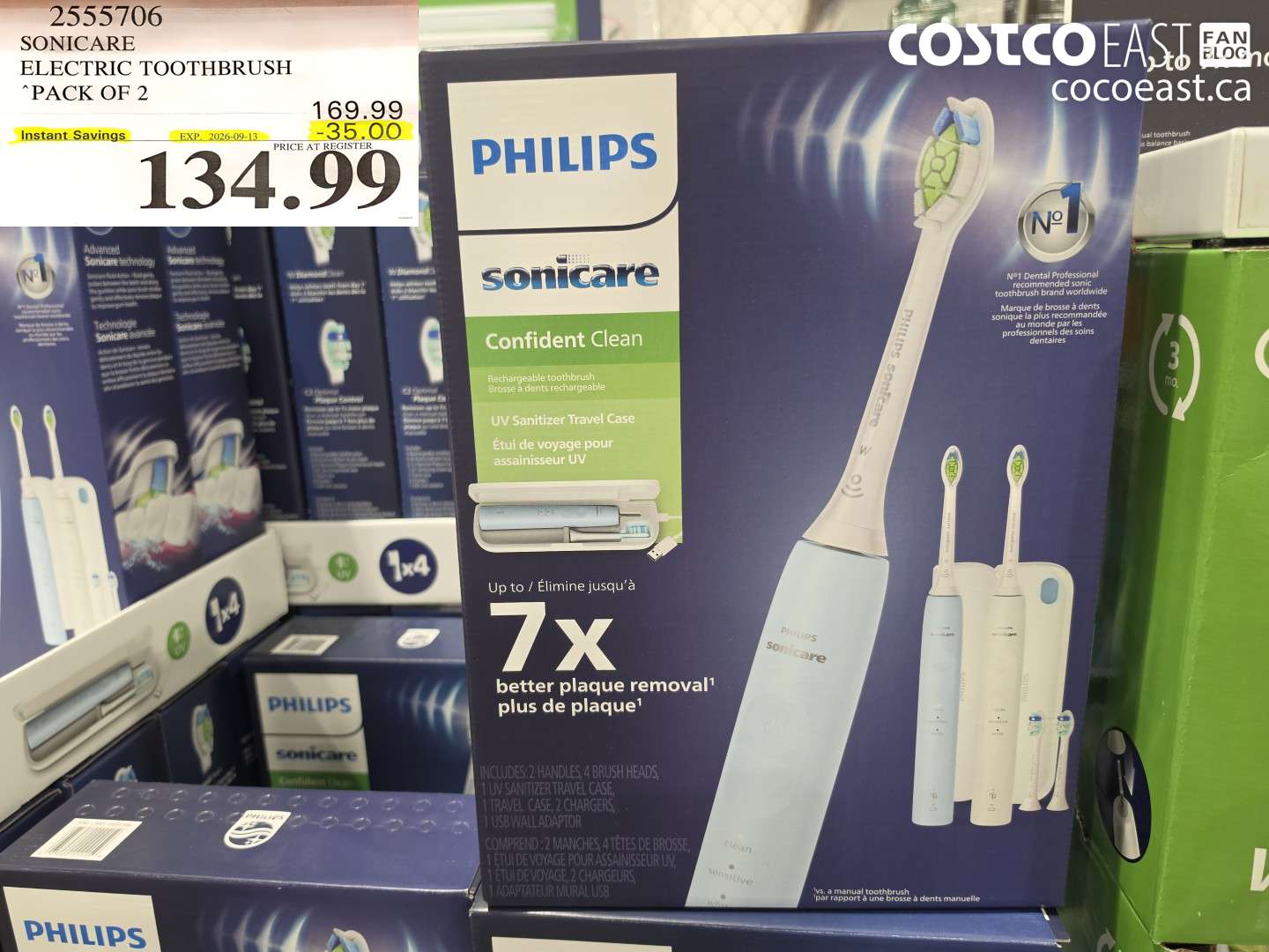 2555706 SONICARE ELECTRIC TOOTHBRUSH PACK OF 2 ($35.00 INSTANT SAVINGS EXPIRES ON 2026-09-13) $134.99