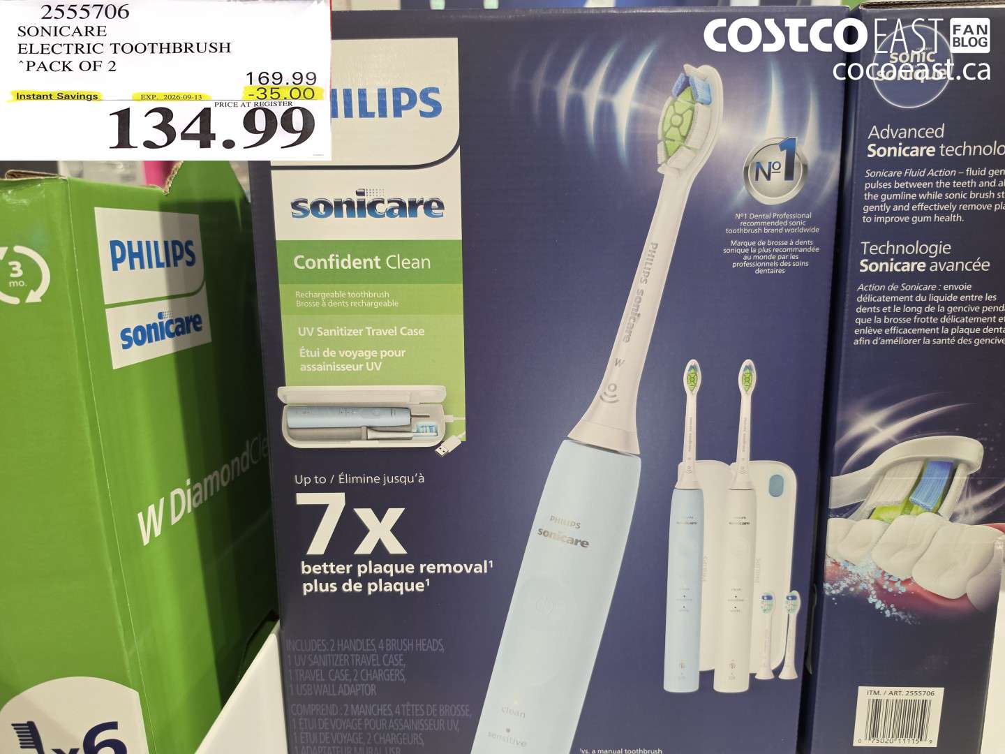 2555706 SONICARE ELECTRIC TOOTHBRUSH PACK OF 2 ($35.00 INSTANT SAVINGS EXPIRES ON 2026-09-13) $134.99