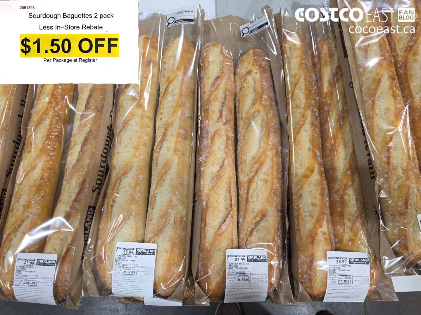 2051308 SOURDOUGH BAGUETTES 2 PACK ($1.50 INSTANT SAVINGS)