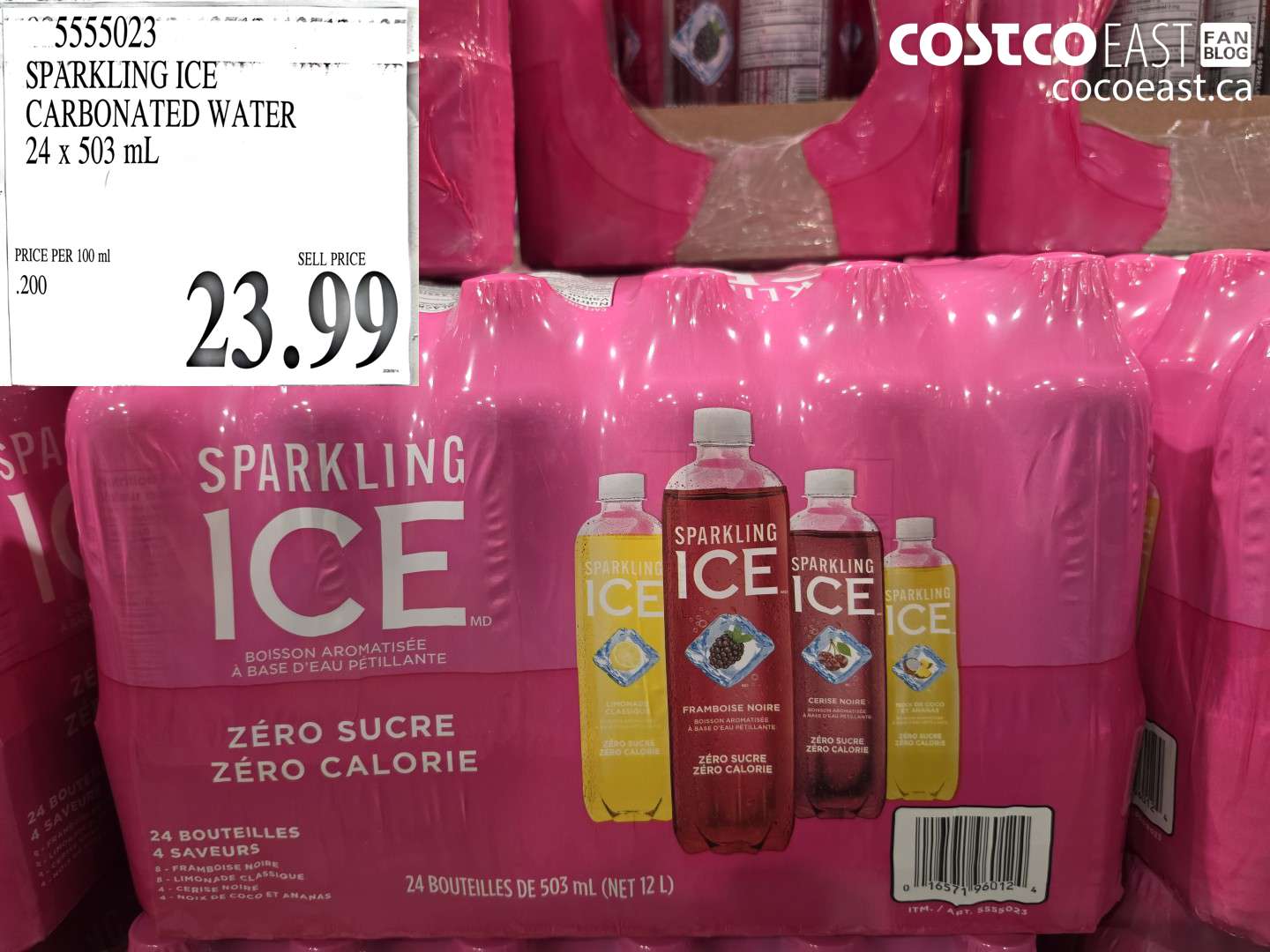 5555023 SPARKLING ICE CARBONATED WATER 24 X 503 ML $23.99