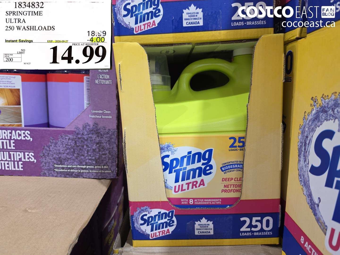 1834832 SPRINGTIME ULTRA 250 WASHLOADS ($4.00 INSTANT SAVINGS EXPIRES ON 2026-09-27) $14.99