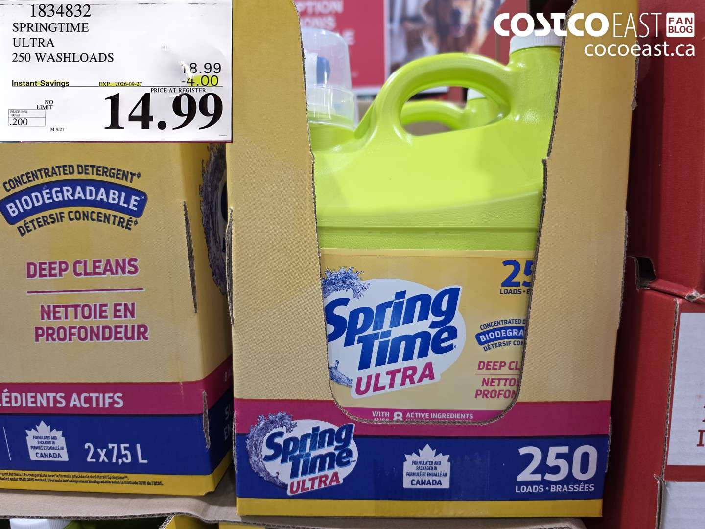 1834832 SPRINGTIME ULTRA 250 WASHLOADS ($4.00 INSTANT SAVINGS EXPIRES ON 2026-09-27) $14.99