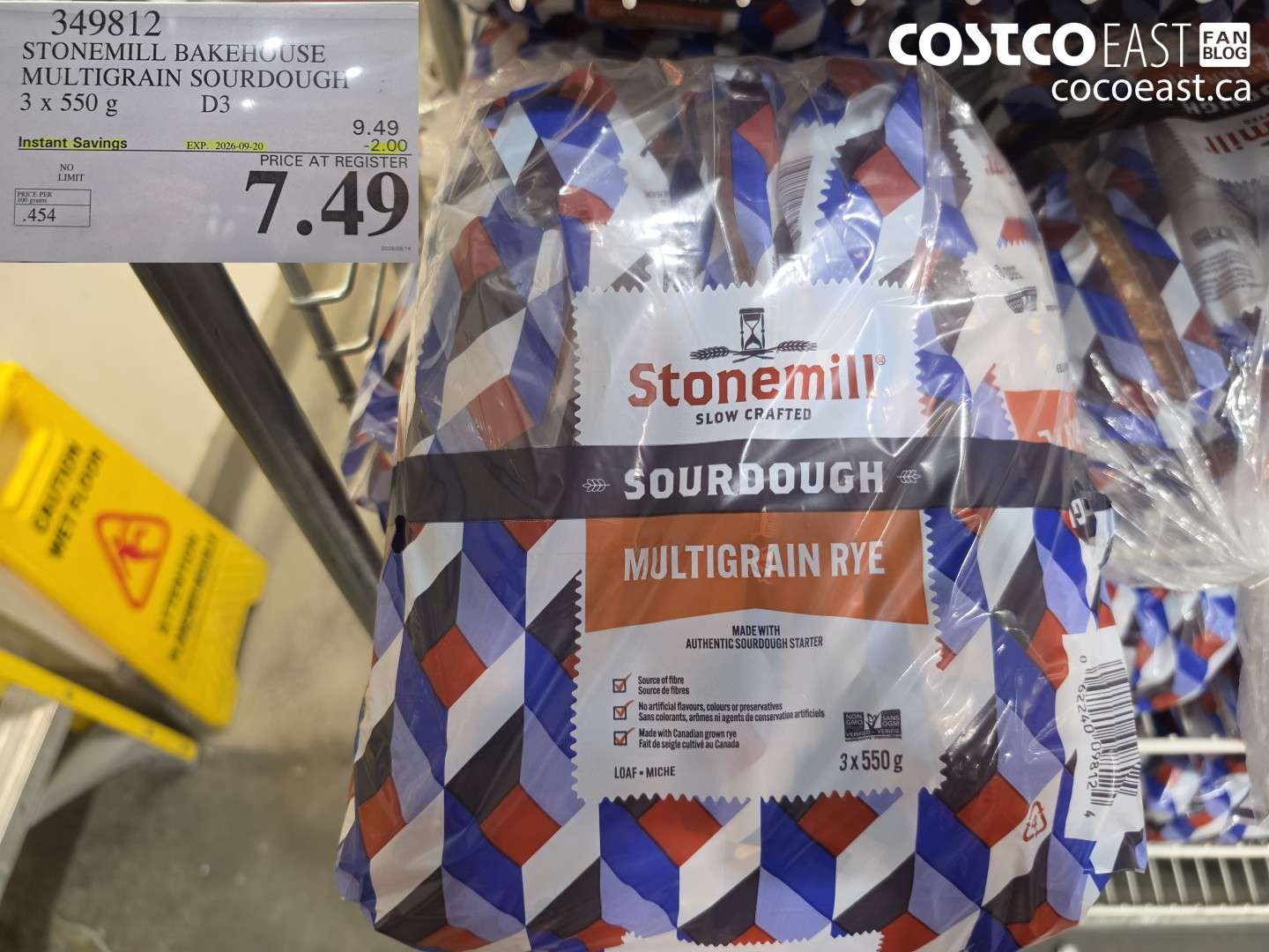 349812 STONEMILL BAKEHOUSE MULTIGRAIN SOURDOUGH 3 X 550 G ($2.00 INSTANT SAVINGS EXPIRES ON 2026-09-20) $7.49