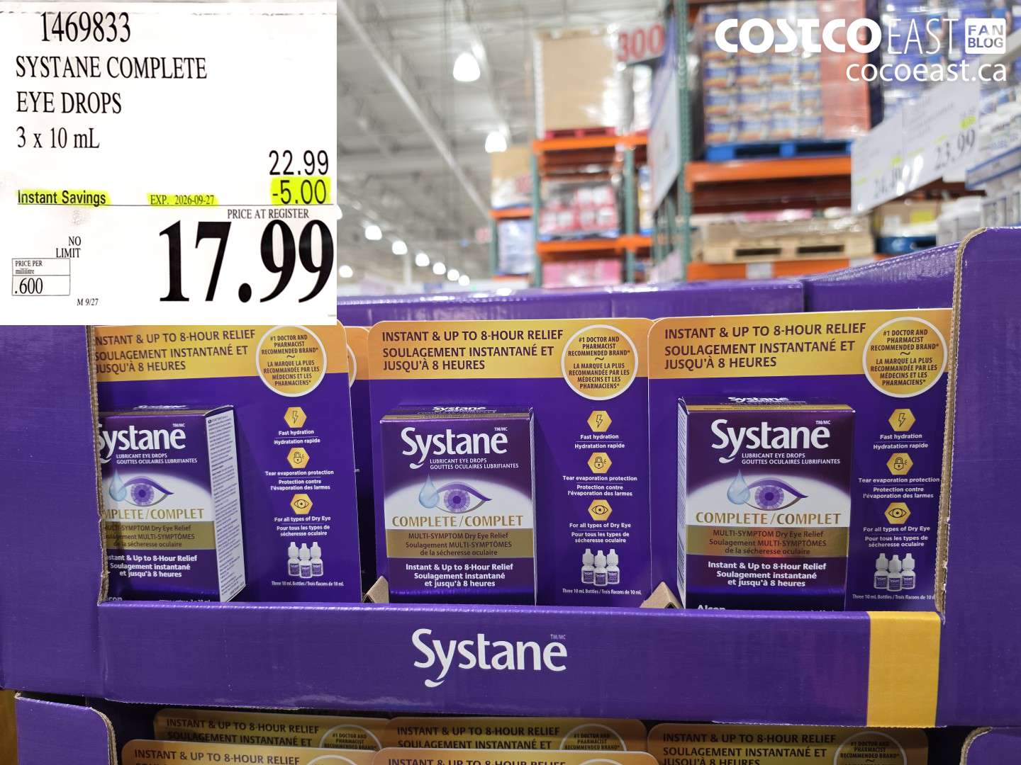 1469833 SYSTANE COMPLETE EYE DROPS 3 X 10 ML ($5.00 INSTANT SAVINGS EXPIRES ON 2026-09-27) $17.99