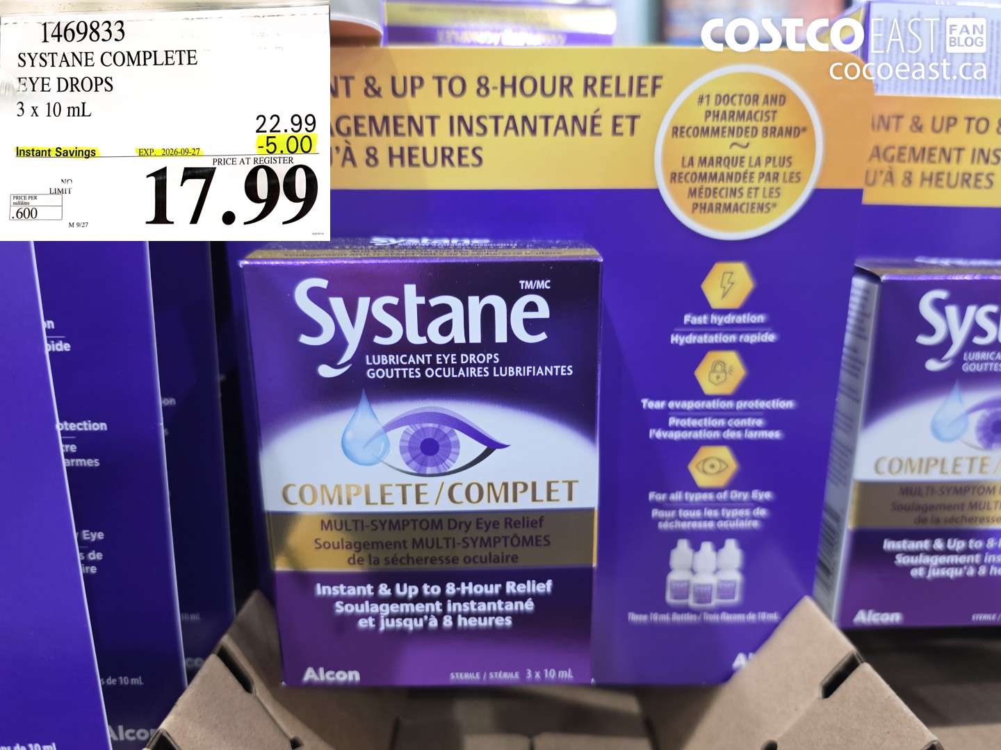 1469833 SYSTANE COMPLETE EYE DROPS 3 X 10 ML ($5.00 INSTANT SAVINGS EXPIRES ON 2026-09-27) $17.99