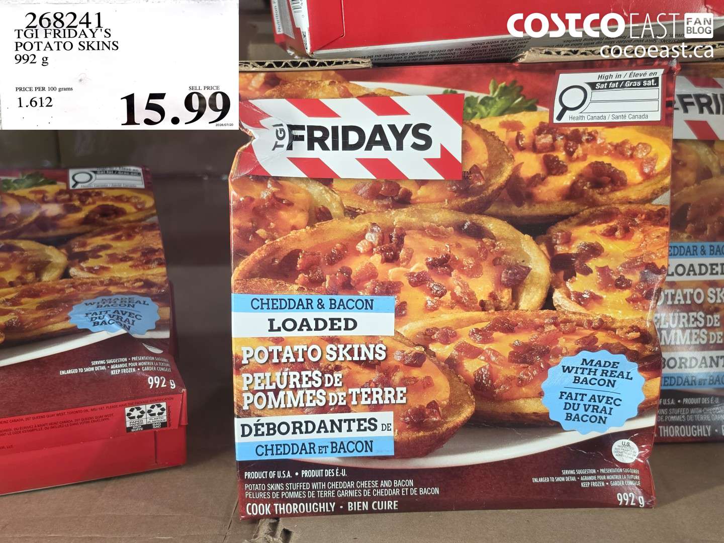 268241 TGI FRIDAY'S POTATO SKINS 992 G $15.99
