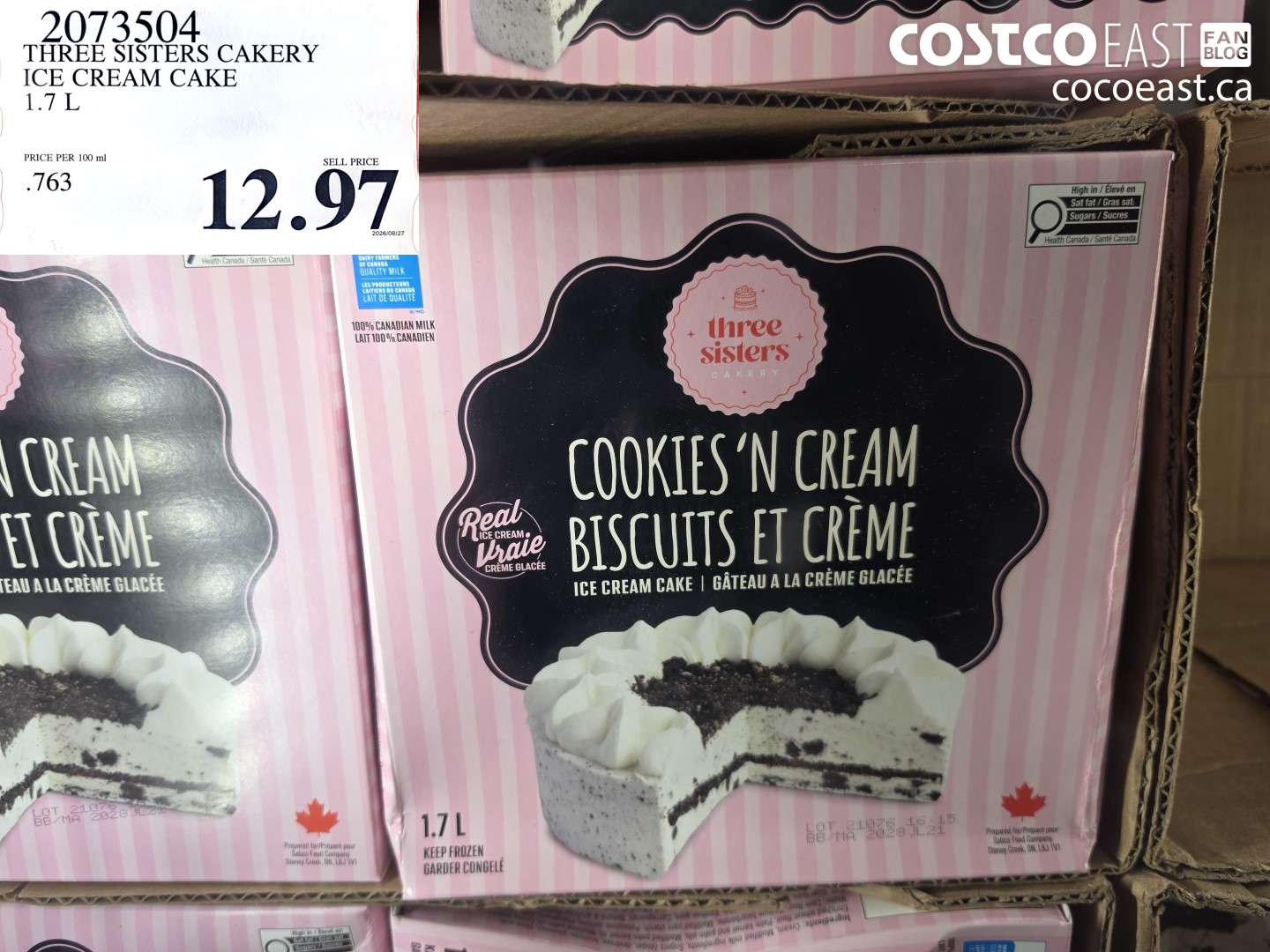 2073504 THREE SISTERS CAKERY ICE CREAM CAKE 1.7 L $12.97