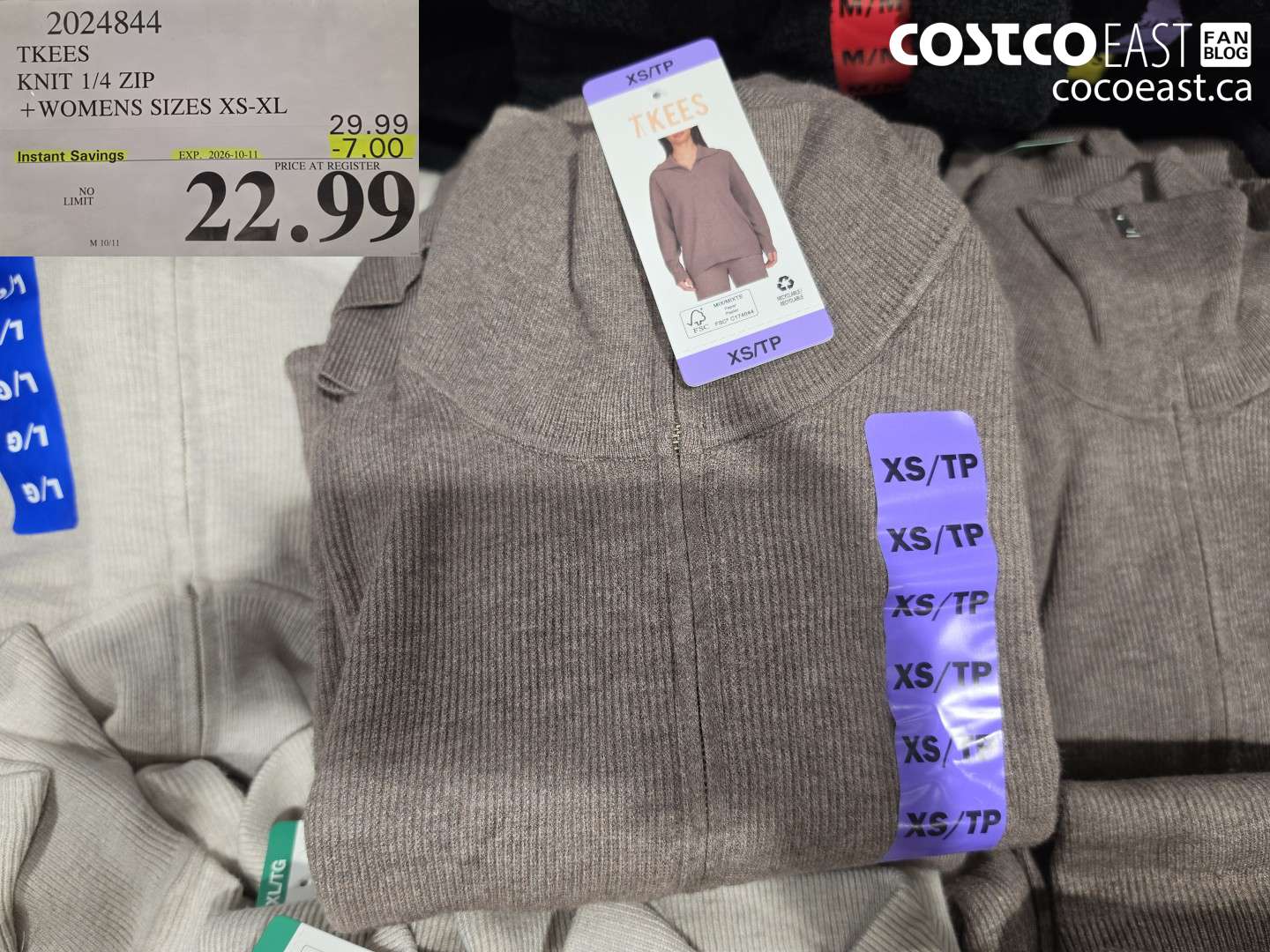 2024844 TKEES KNIT 1/4 ZIP WOMENS SIZES XS-XL ($7.00 INSTANT SAVINGS EXPIRES ON 2026-10-11) $22.99