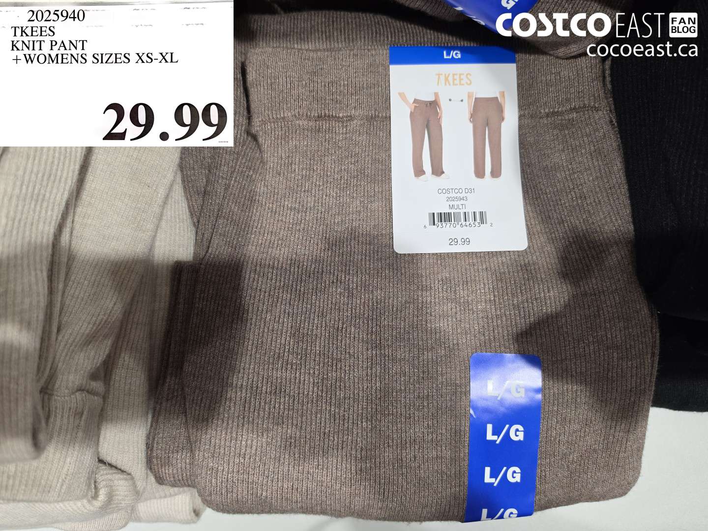 2025940 TKEES KNIT PANT WOMENS SIZES XS-XL $29.99