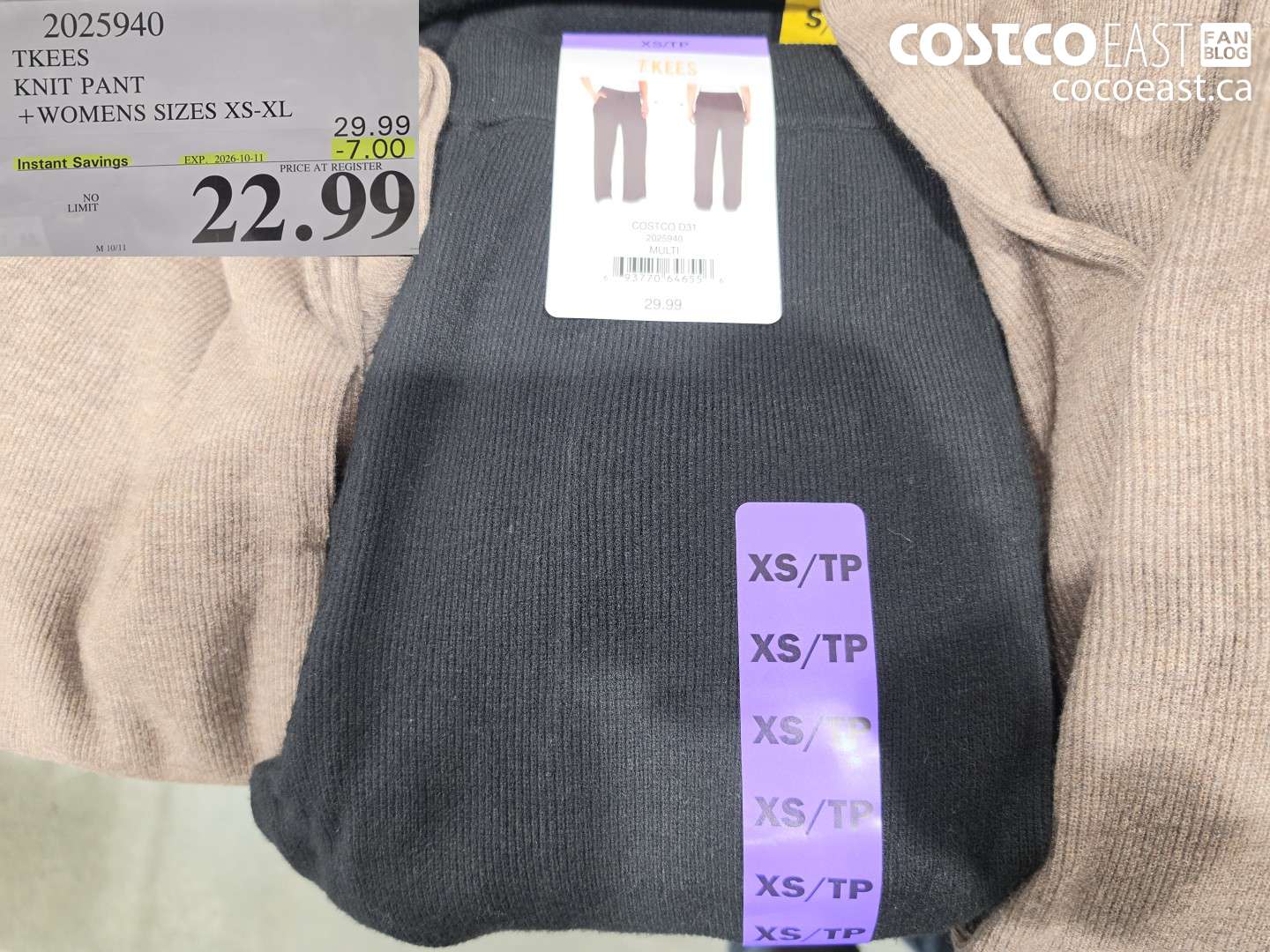 2025940 TKEES KNIT PANT WOMENS SIZES XS-XL ($7.00 INSTANT SAVINGS EXPIRES ON 2026-10-11) $22.99