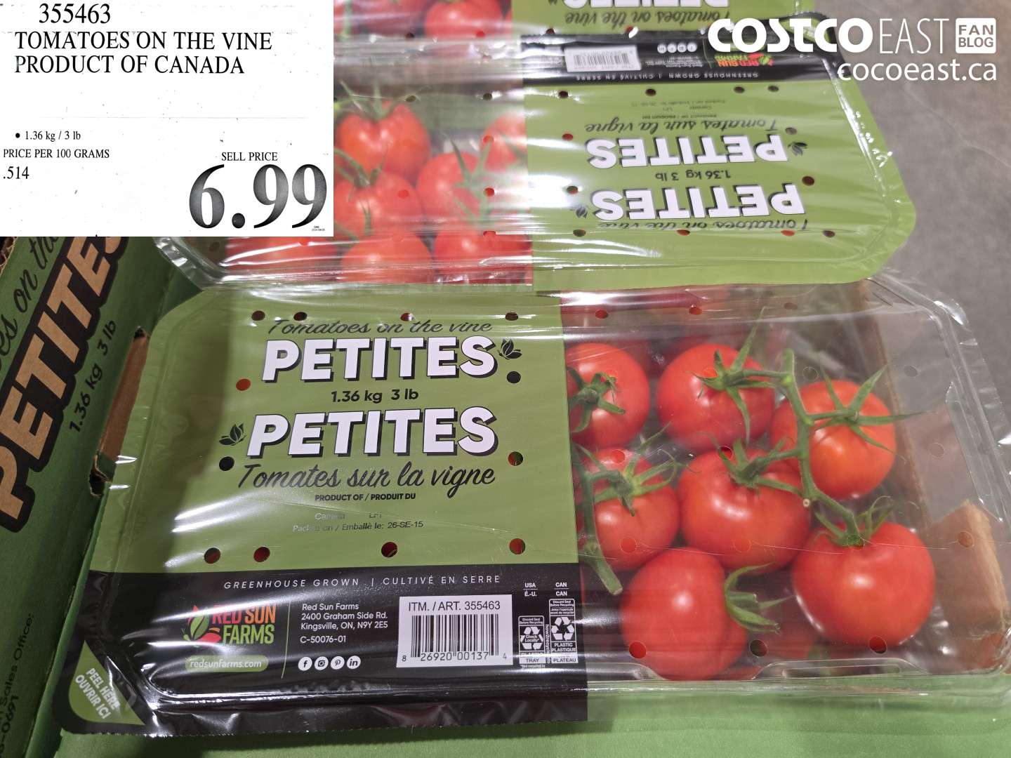 355463 TOMATOES ON THE VINE PRODUCT OF CANADA $6.99