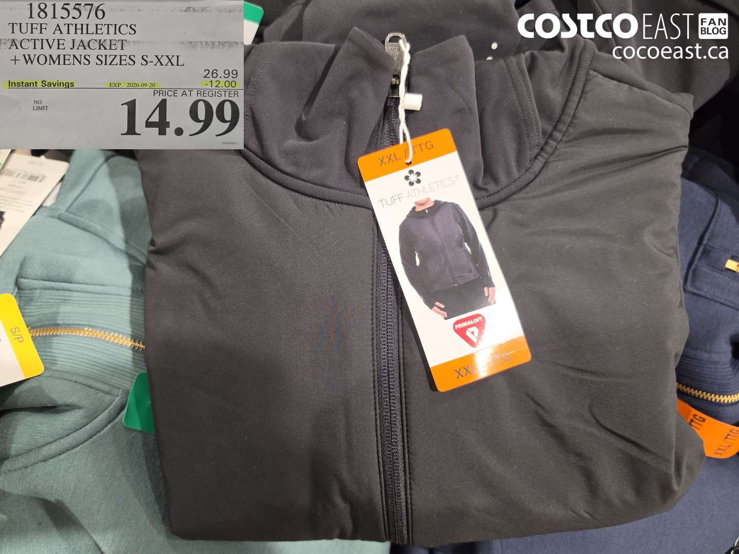 1815576 TUFF ATHLETICS ACTIVE JACKET WOMENS SIZES S-XXL ($12.00 INSTANT SAVINGS EXPIRES ON 2026-09-20) $14.99