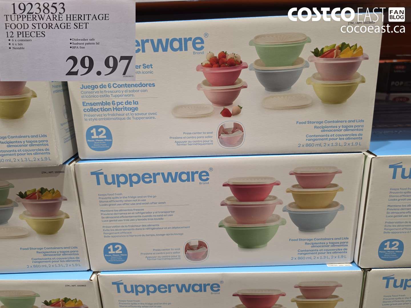 1923853 TUPPERWARE HERITAGE FOOD STORAGE SET 12 PIECES $29.97