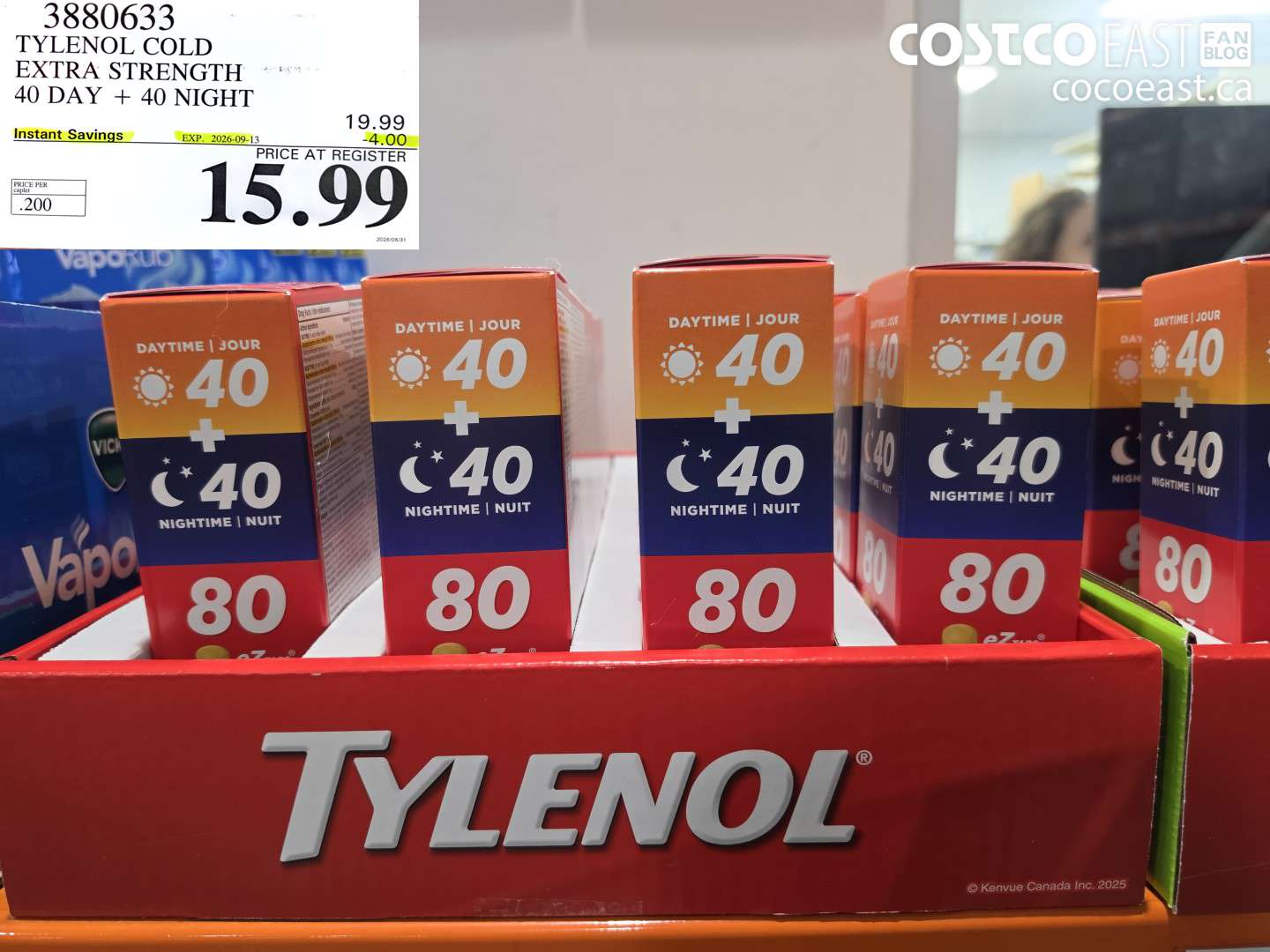 3880633 TYLENOL COLD EXTRA STRENGTH 40 DAY + 40 NIGHT ($4.00 INSTANT SAVINGS EXPIRES ON 2026-09-13) $15.99