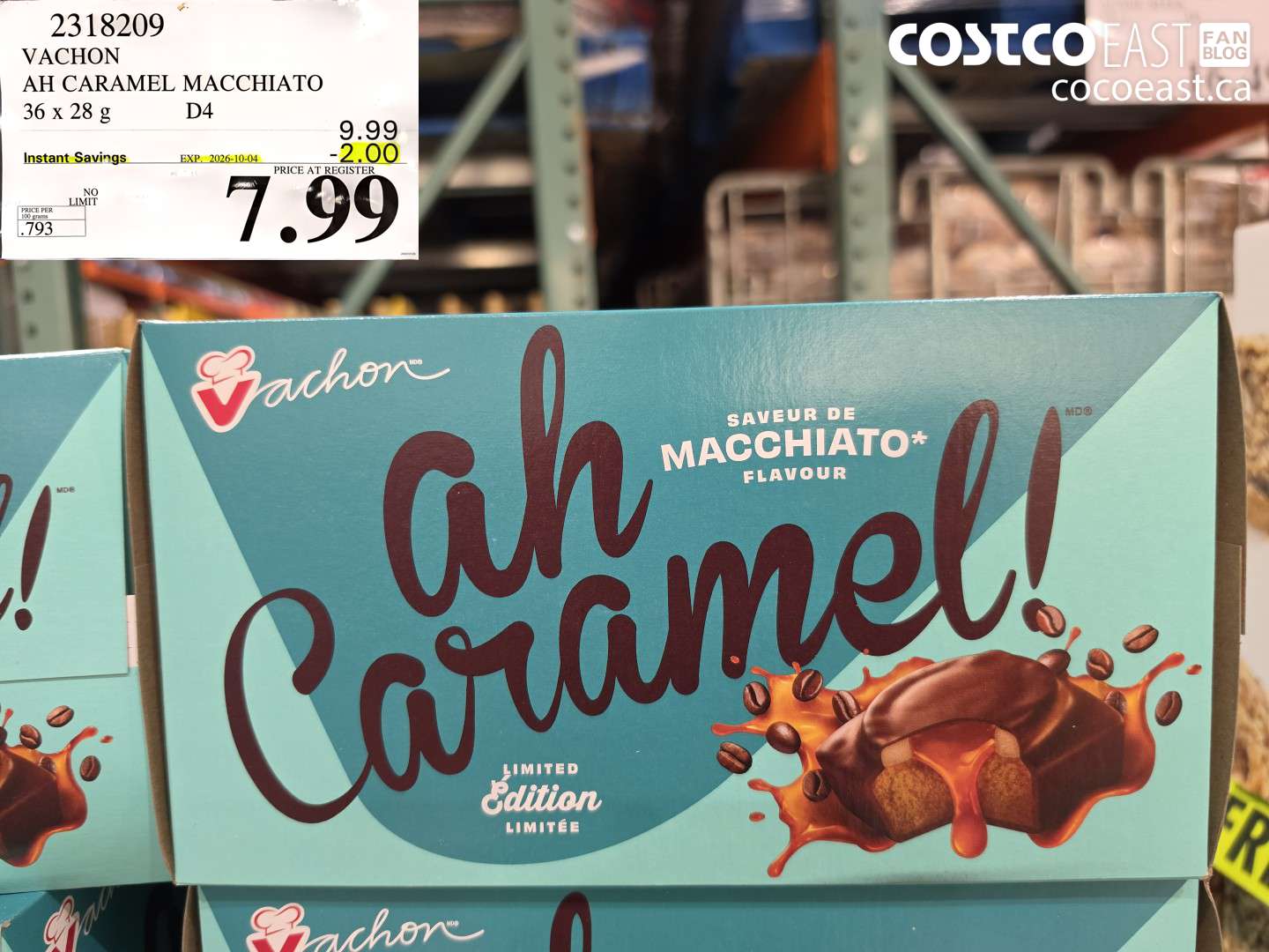 2318209 VACHON AH CARAMEL MACCHIATO 36 X 28 G ($2.00 INSTANT SAVINGS EXPIRES ON 2026-10-04) $7.99