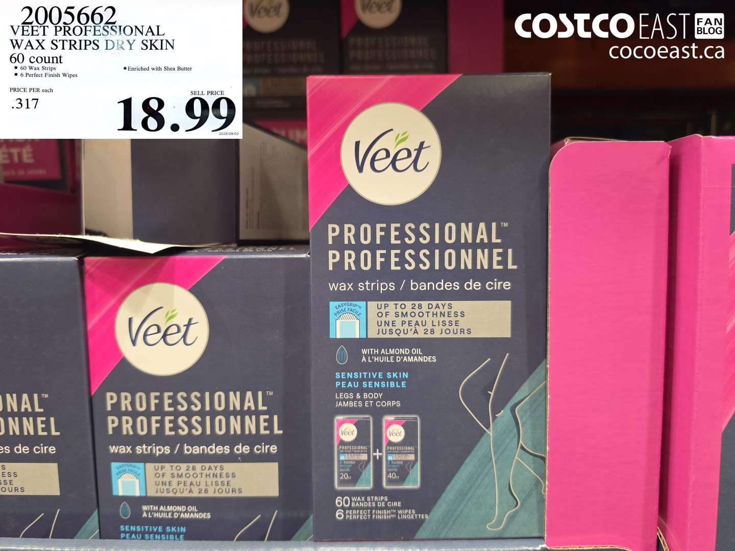 2005662 VEET PROFESSIONAL WAX STRIPS DRY SKIN 60 COUNT $18.99