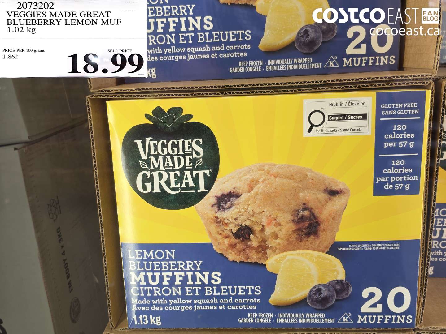 2073202 VEGGIES MADE GREAT BLUEBERRY LEMON MUF 1.02 KG $18.99