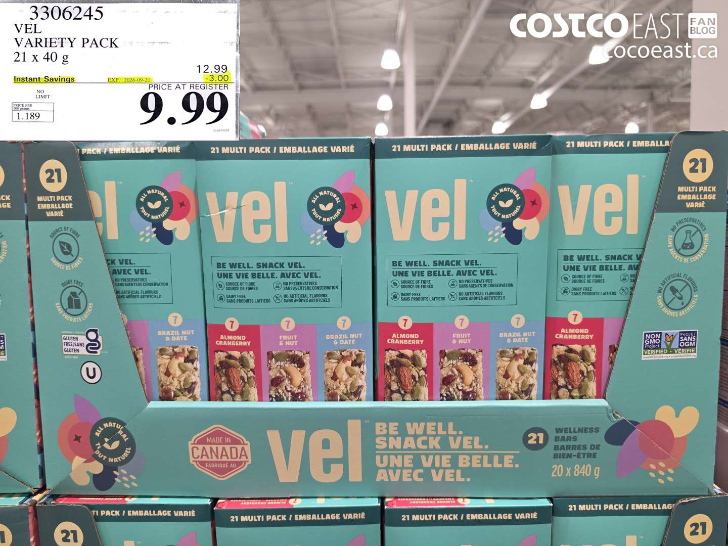 3306245 VEL VARIETY PACK 21 X 40 G ($3.00 INSTANT SAVINGS EXPIRES ON 2026-09-20) $9.99
