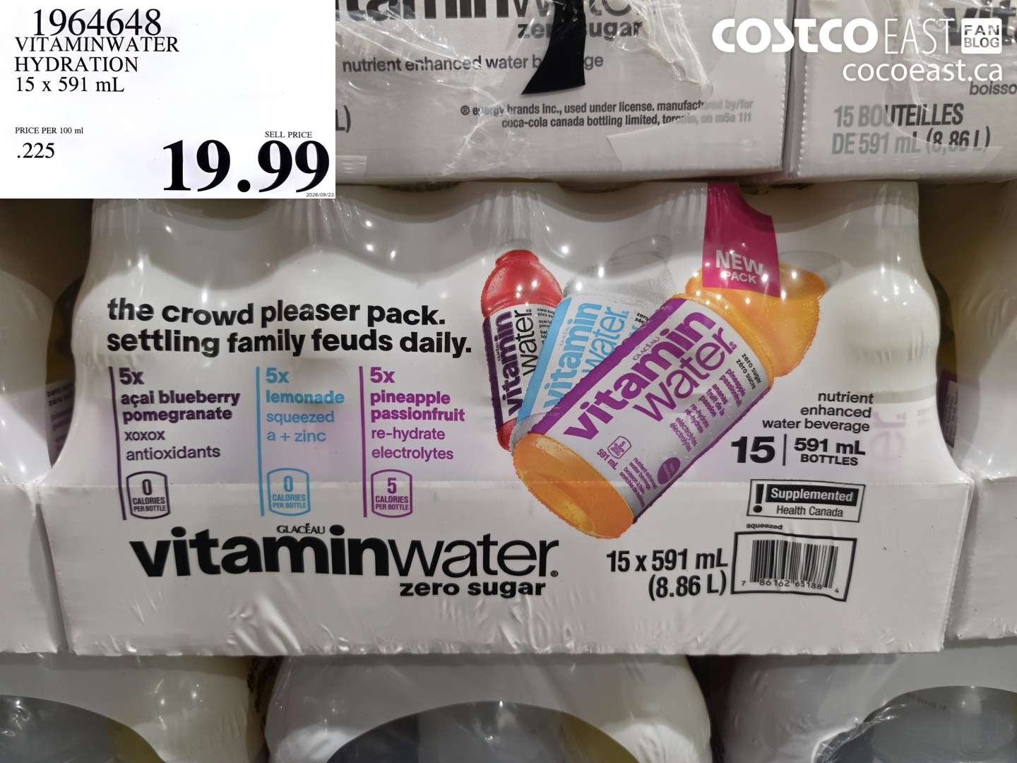 1964648 VITAMINWATER HYDRATION 15 X 591 ML $19.99