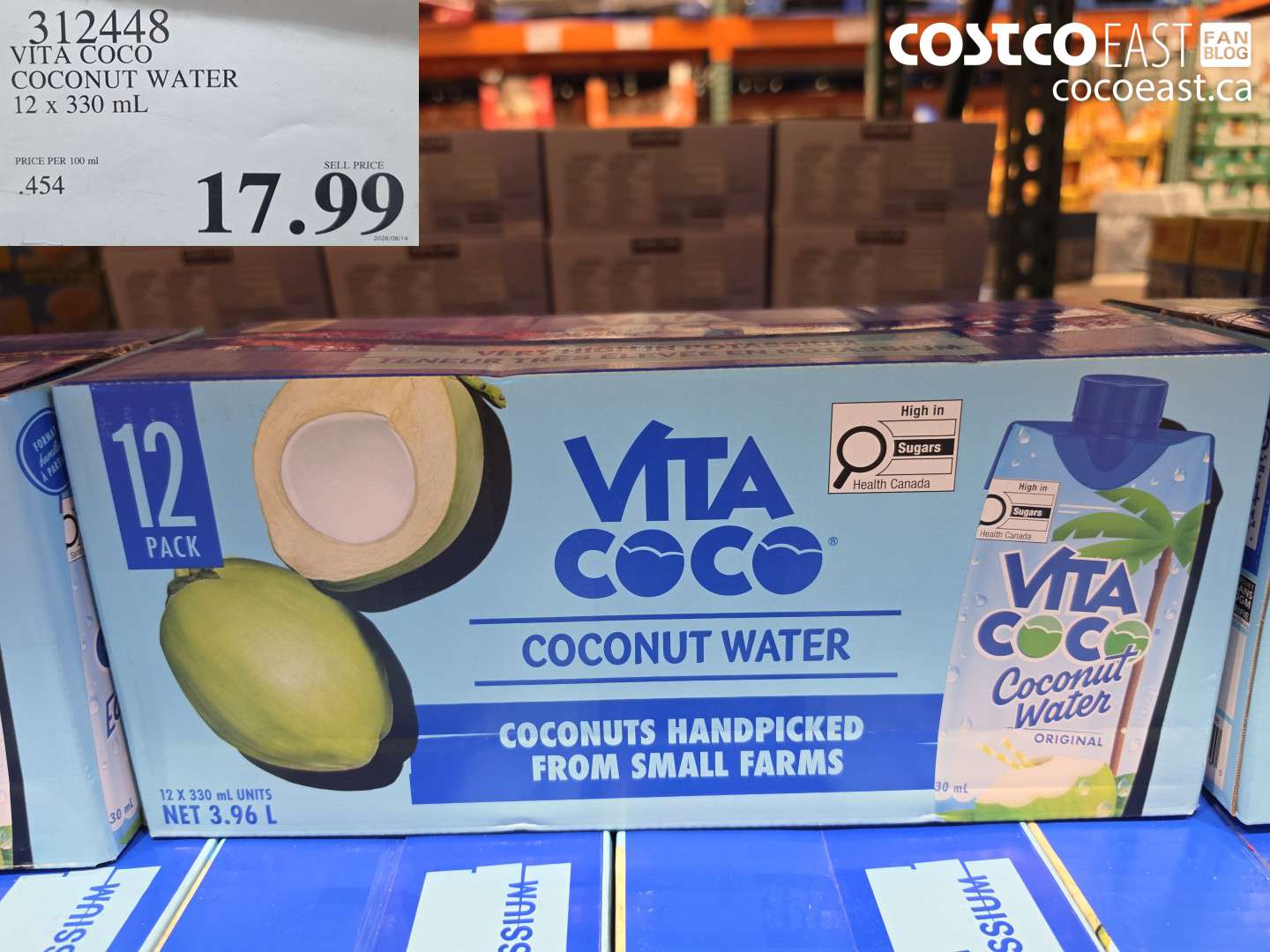 312448 VITA COCO COCONUT WATER 12 X 330 ML $17.99
