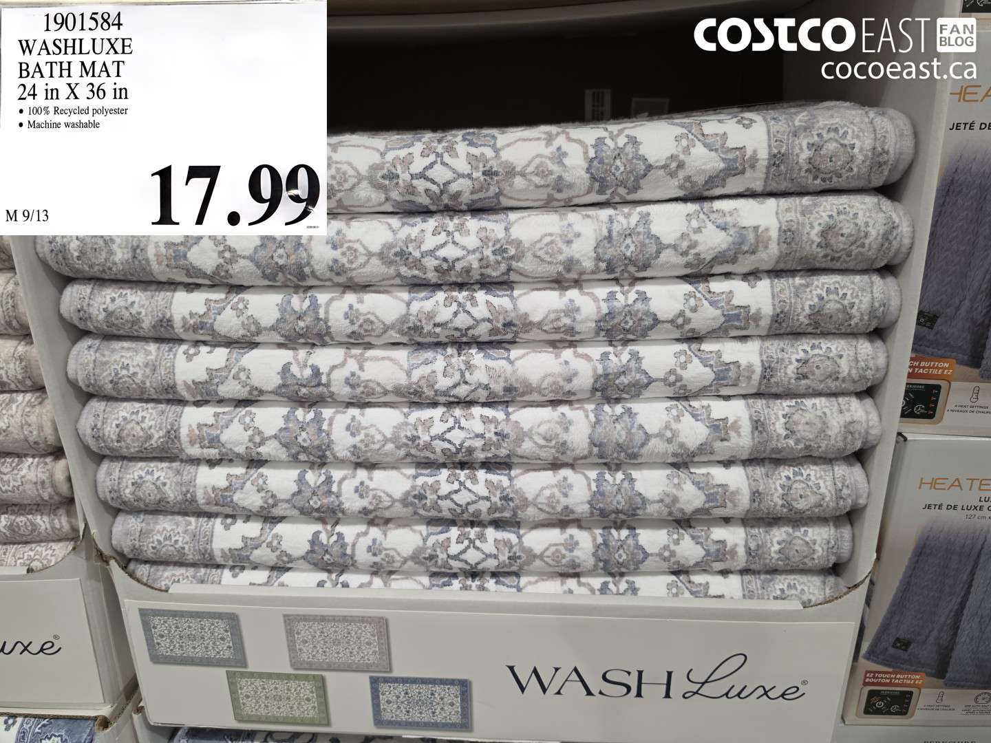 1901584 WASHLUXE BATH MAT 24 IN X 36 IN $17.99