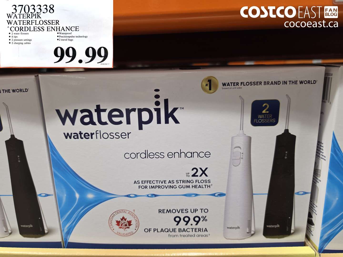 3703338 WATERPIK WATERFLOSSER CORDLESS ENHANCE $99.99