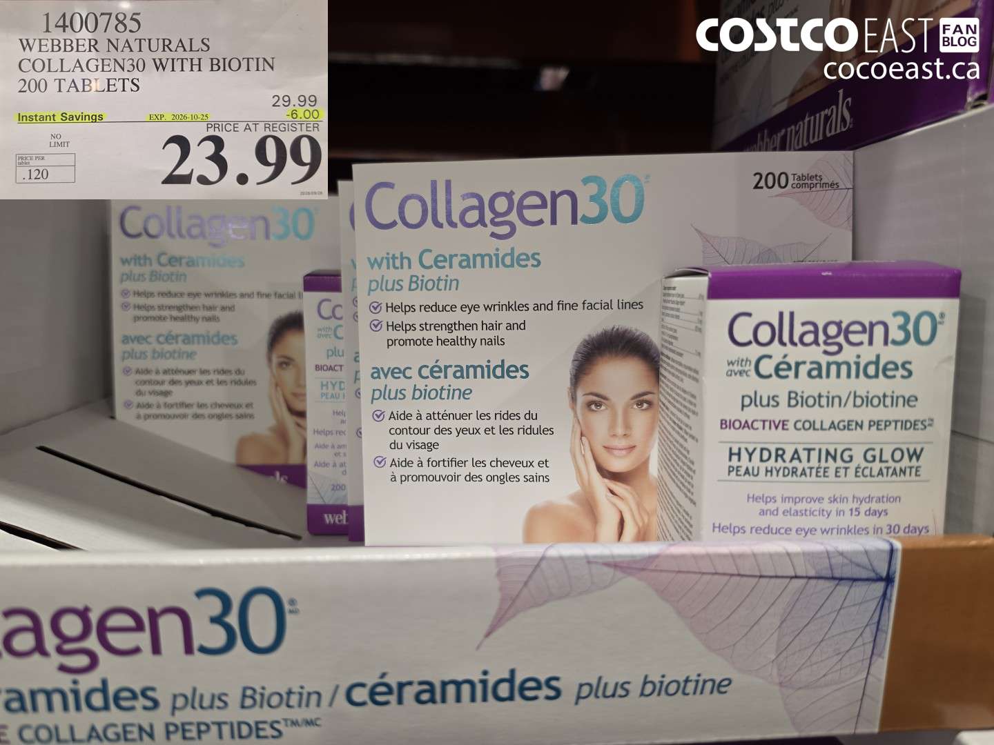 1400785 WEBBER NATURALS COLLAGEN30 WITH BIOTIN 200 TABLETS ($6.00 INSTANT SAVINGS EXPIRES ON 2026-10-25) $23.99