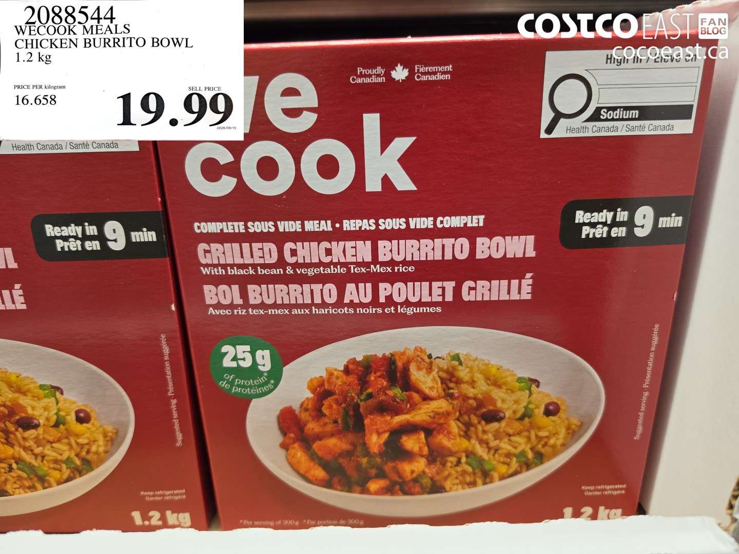 2088544 WECOOK MEALS CHICKEN BURRITO BOWL 1.2 KG $19.99