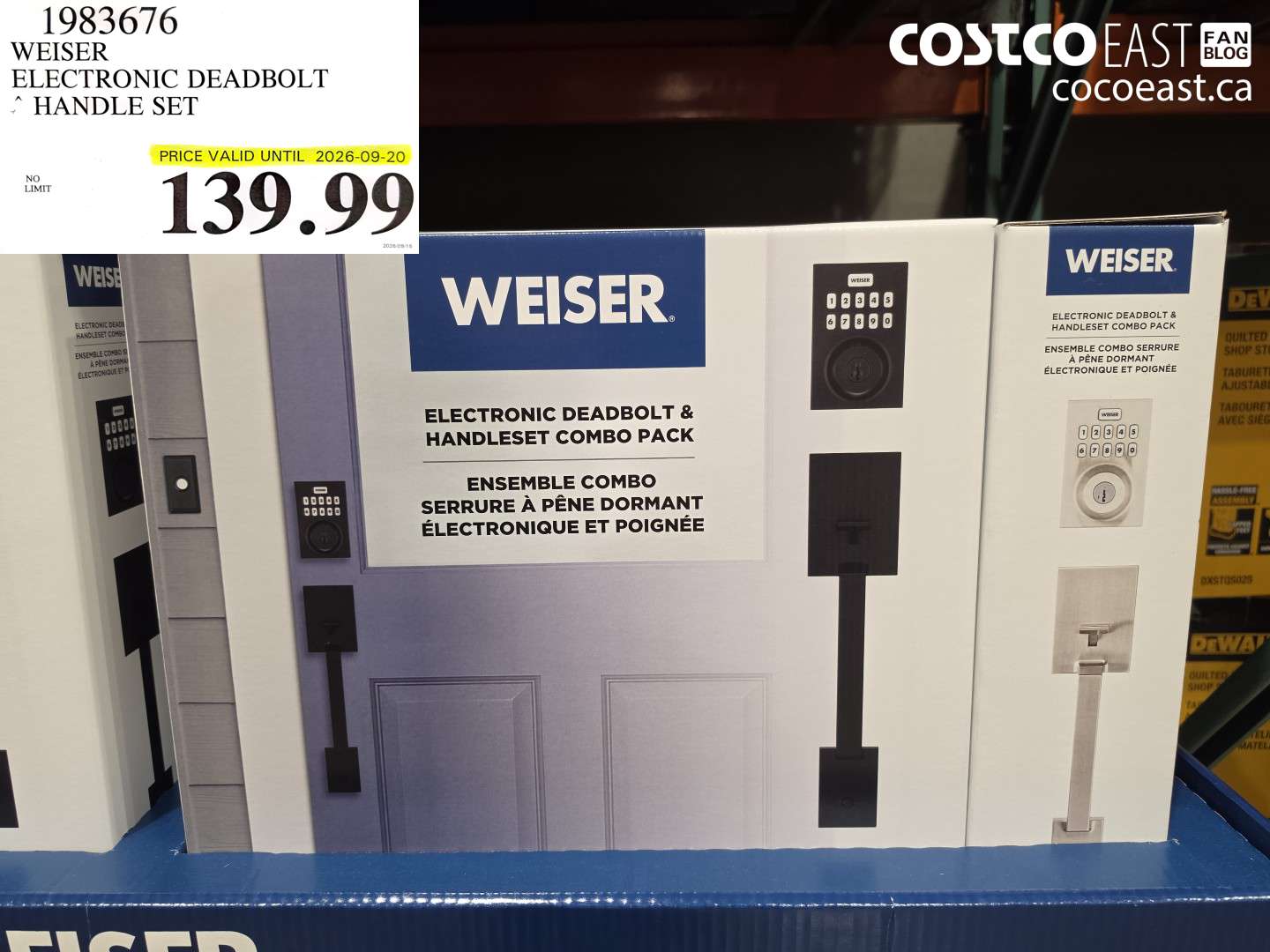 1983676 WEISER ELECTRONIC DEADBOLT HANDLE SET $139.99