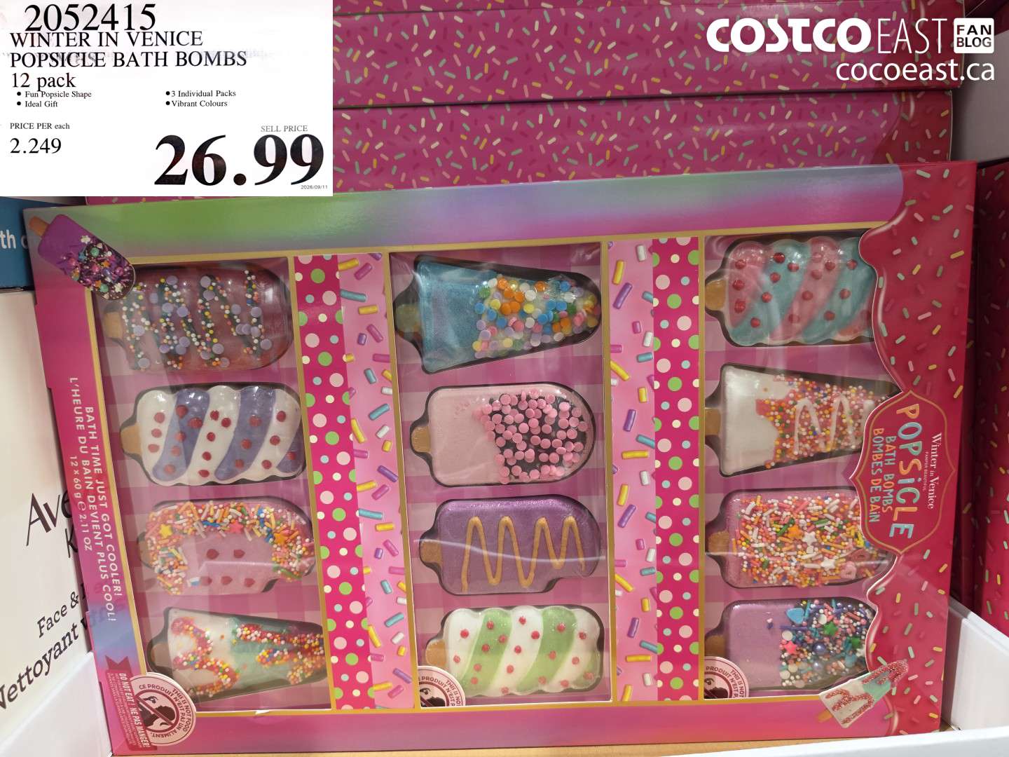 2052415 WINTER IN VENICE POPSICLE BATH BOMBS 12 PACK $26.99