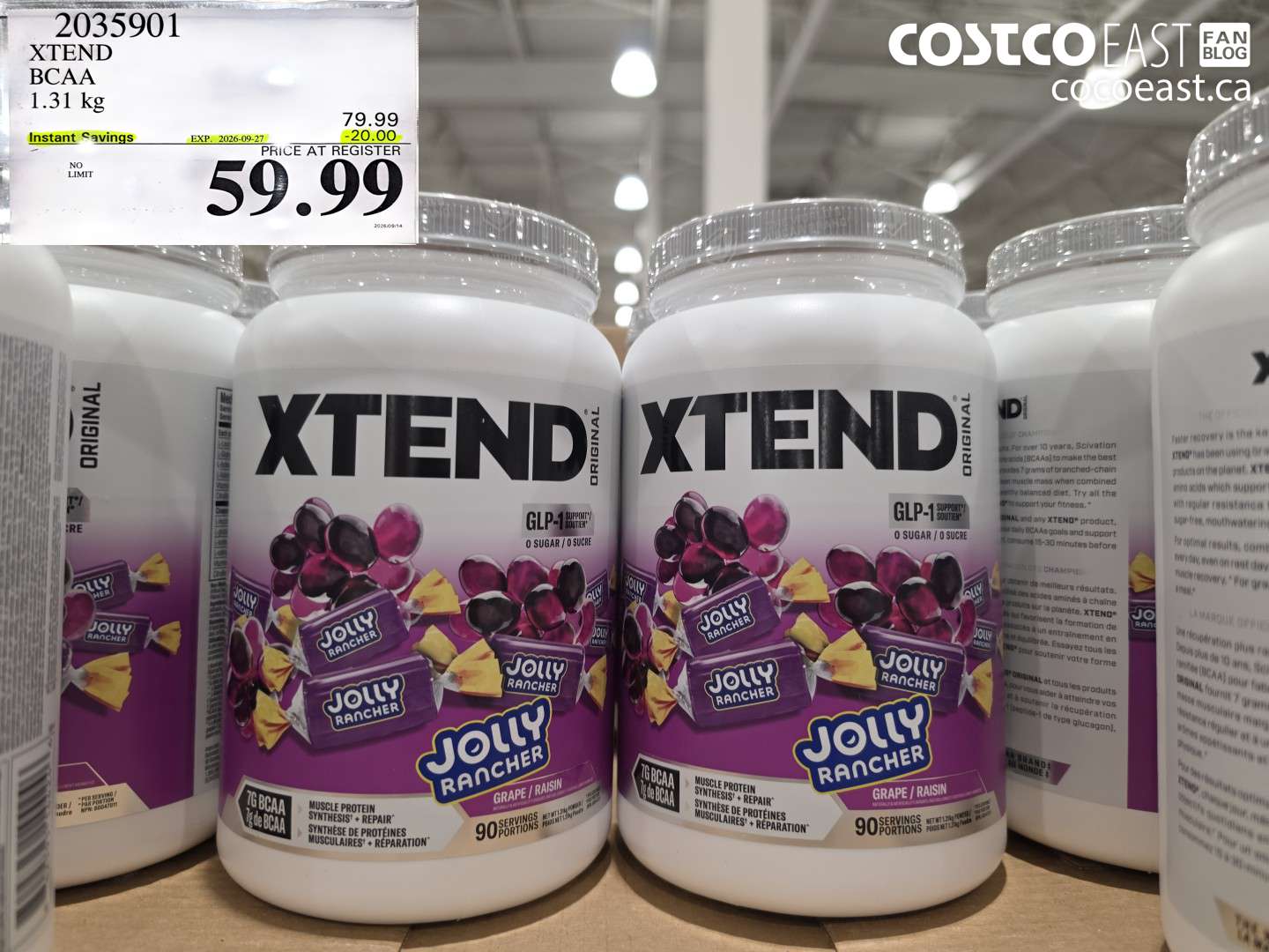 2035901 XTEND BCAA 1.31 KG ($20.00 INSTANT SAVINGS EXPIRES ON 2026-09-27) $59.99