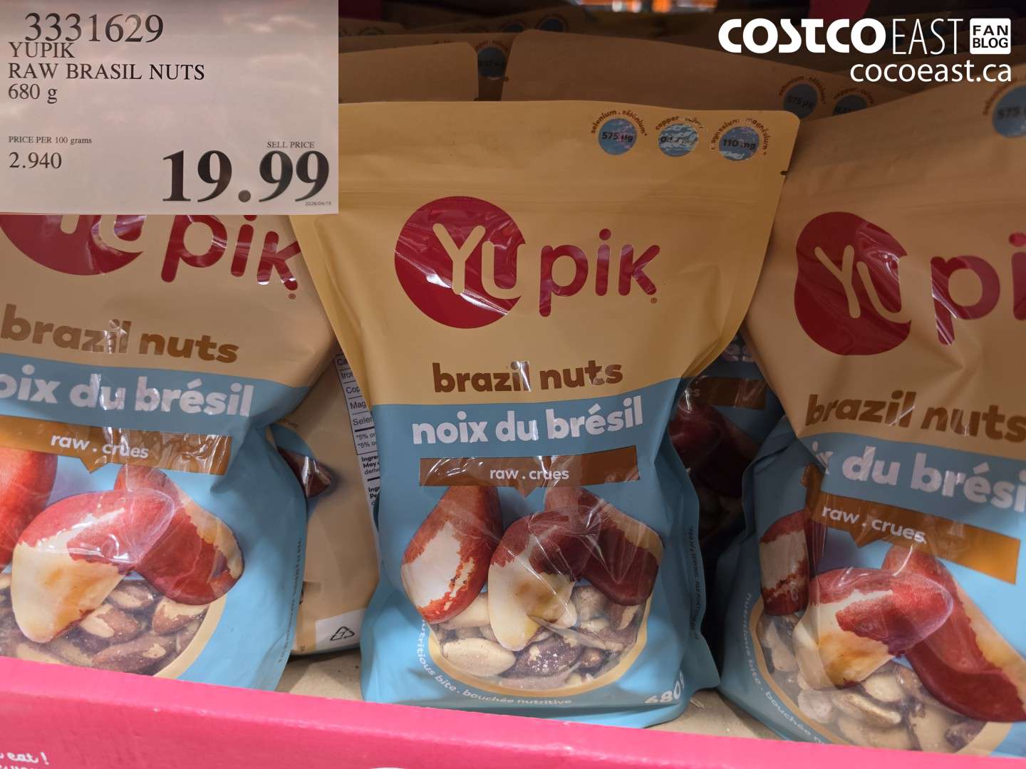 3331629 YUPIK RAW BRASIL NUTS 680 G $19.99