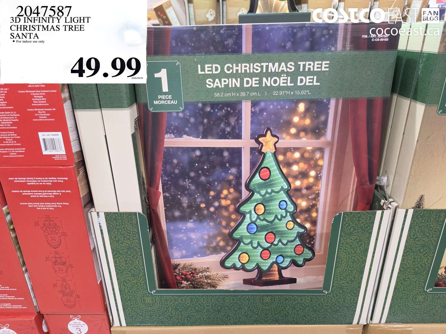 2047587 3D INFINITY LIGHT CHRISTMAS TREE SANTA $49.99