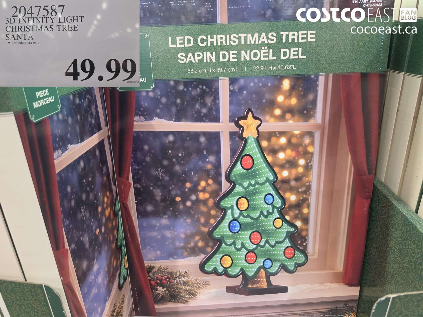 2047587 3D INFINITY LIGHT CHRISTMAS TREE SANTA $49.99