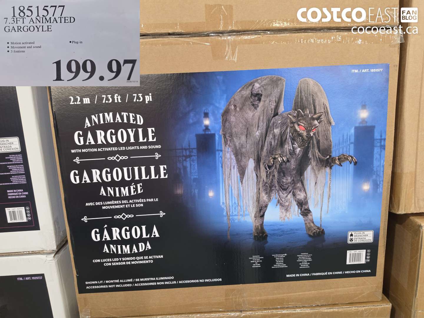 1851577 7.3FT ANIMATED GARGOYLE $199.97